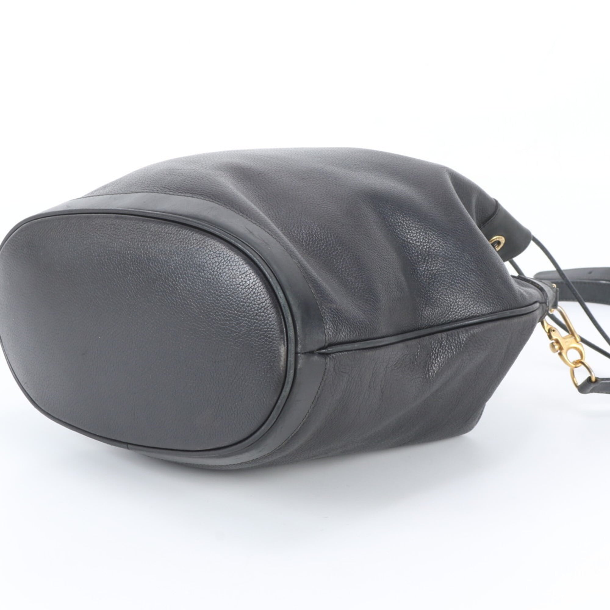 Gucci Black Leather Handbag Shoulder Bag Tote Bag (Pre-Owned)