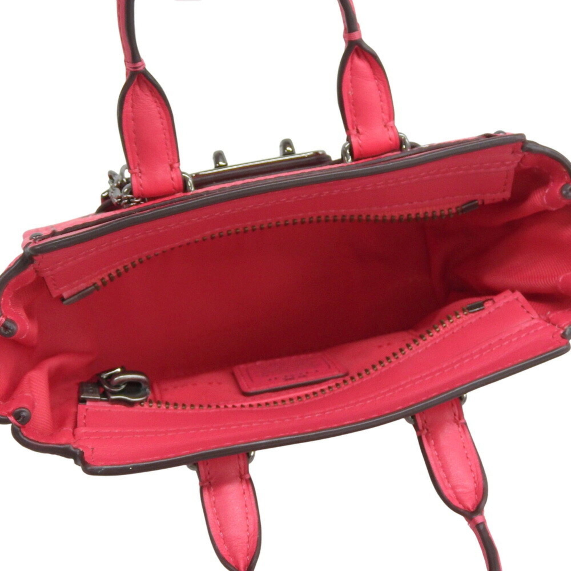 Coach Pink Leather Handbag Shoulder Bag (Pre-Owned)