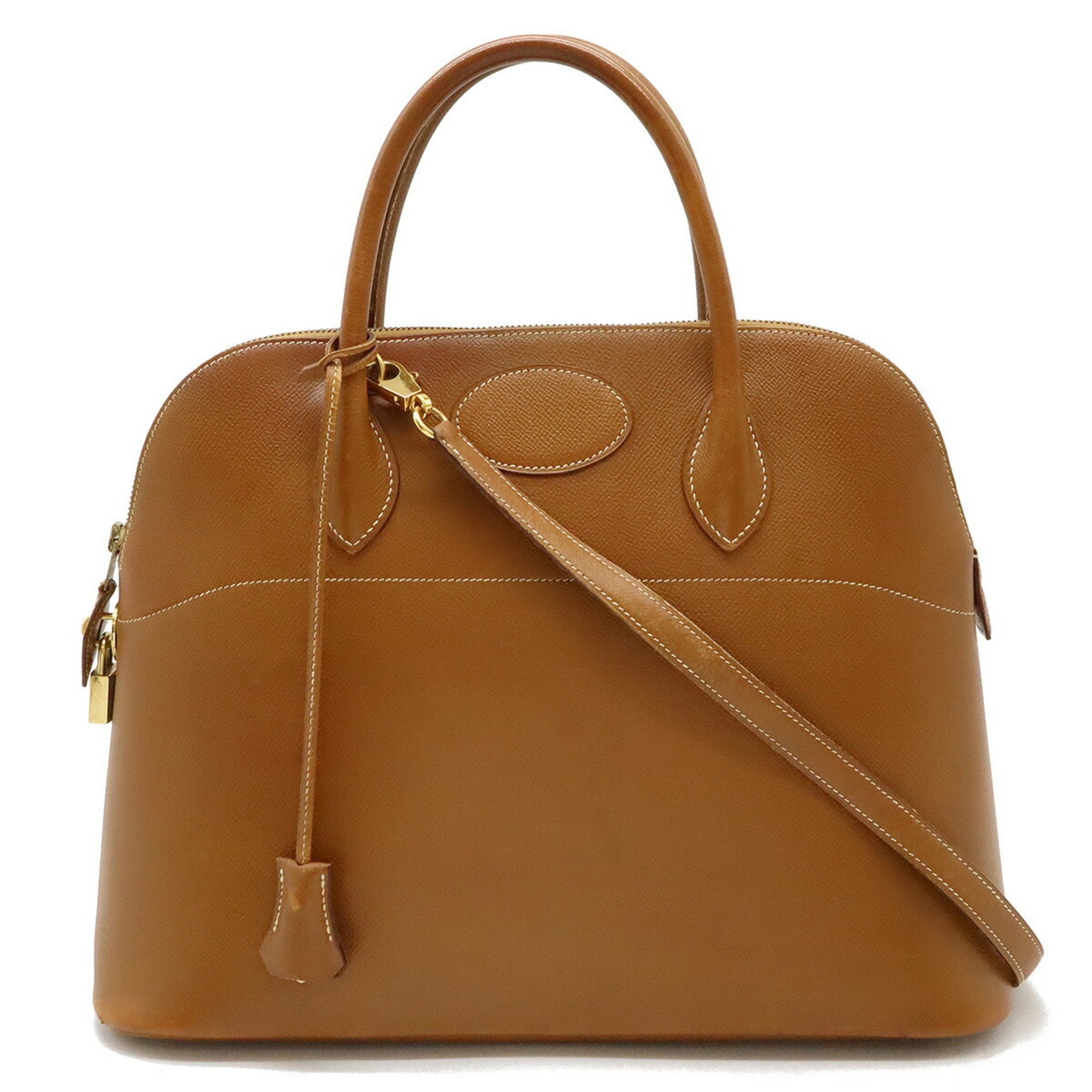 Hermes Brown Courchevel Leather Handbag Shoulder Bag (Pre-Owned)