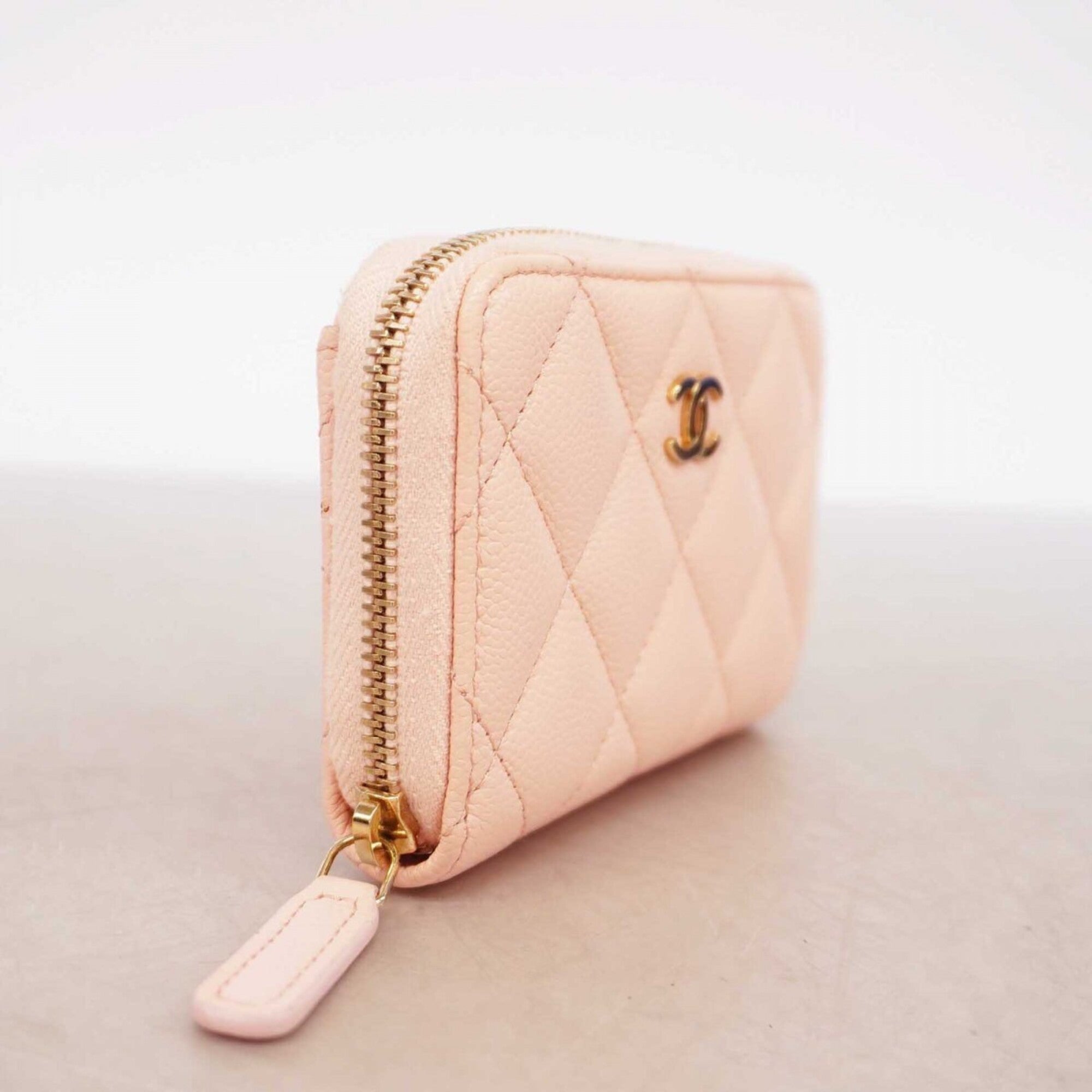 Chanel Pink Grained Calfskin Coin Purse/Coin Case (Pre-Owned)