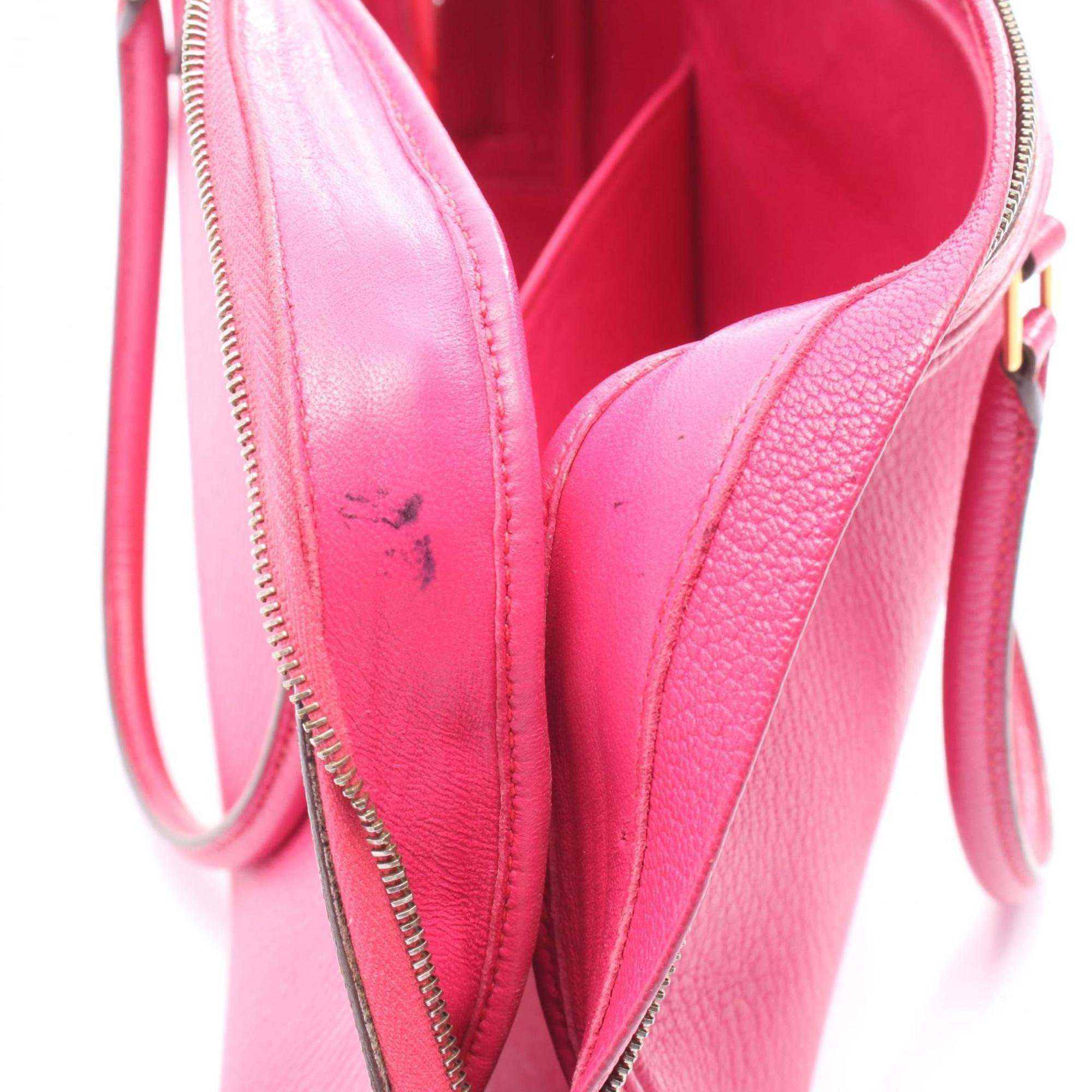 Hermes Pink Chevre Leather Leather Handbag (Pre-Owned)