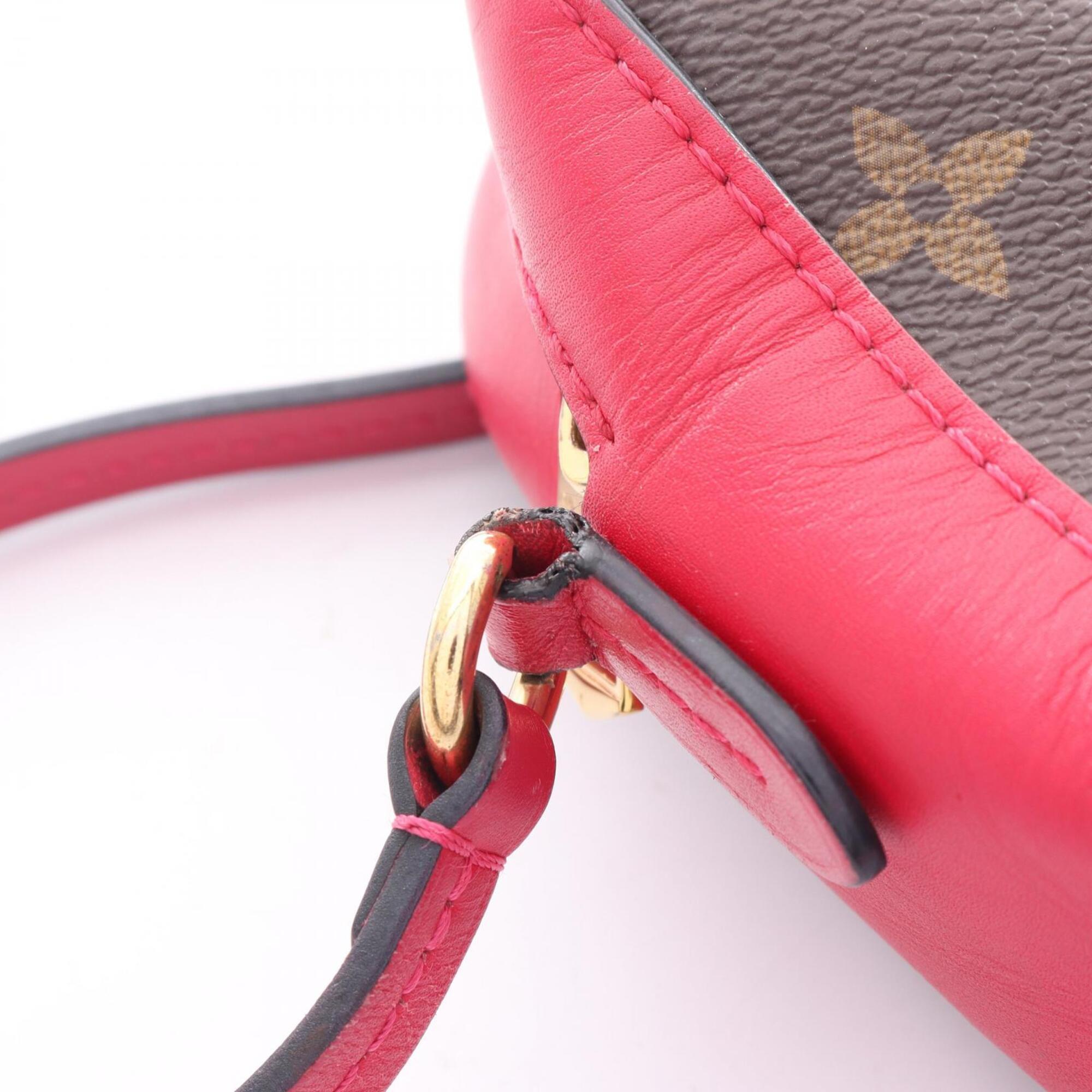 Louis Vuitton Brown Freesia Monogram Pink Monogram Leather Handbag Shoulder Bag (Pre-Owned)