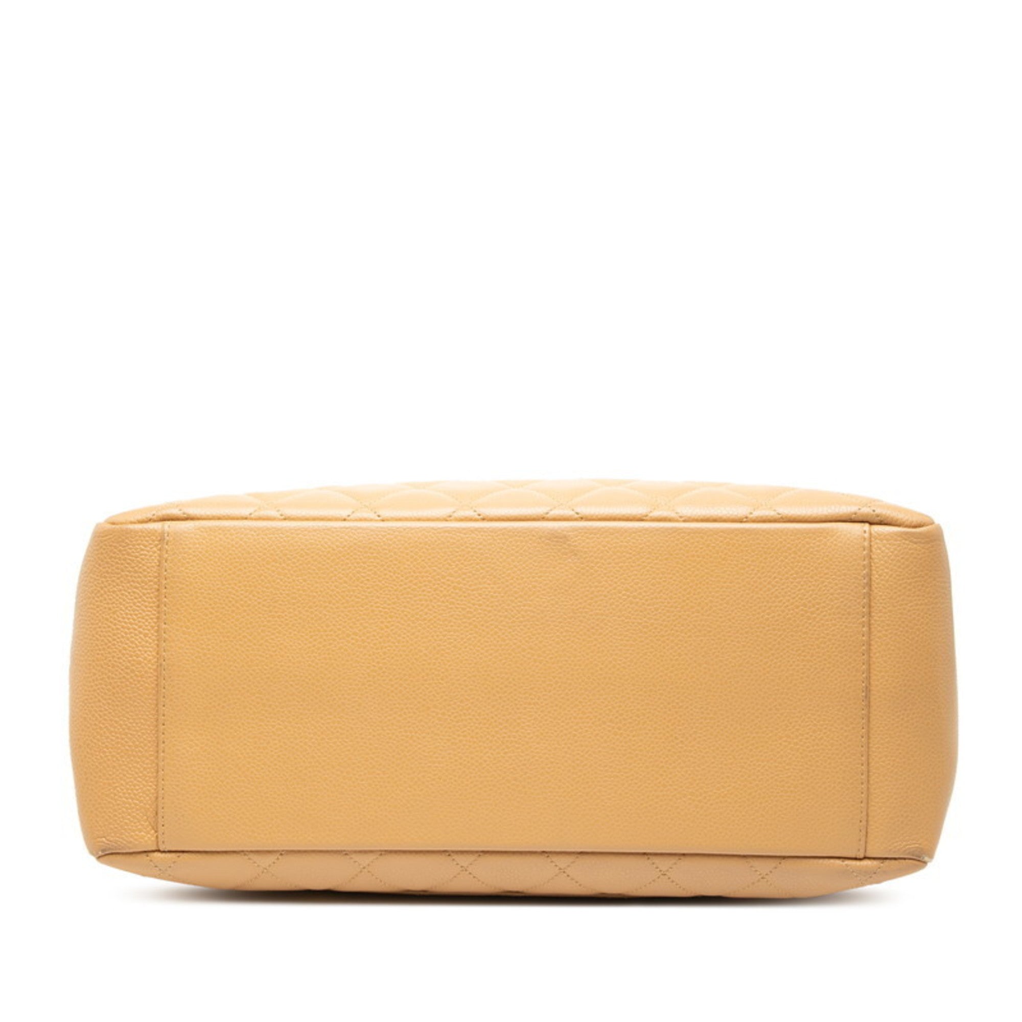 Chanel Matelasse Beige Grained Calfskin Tote Bag (Pre-Owned)
