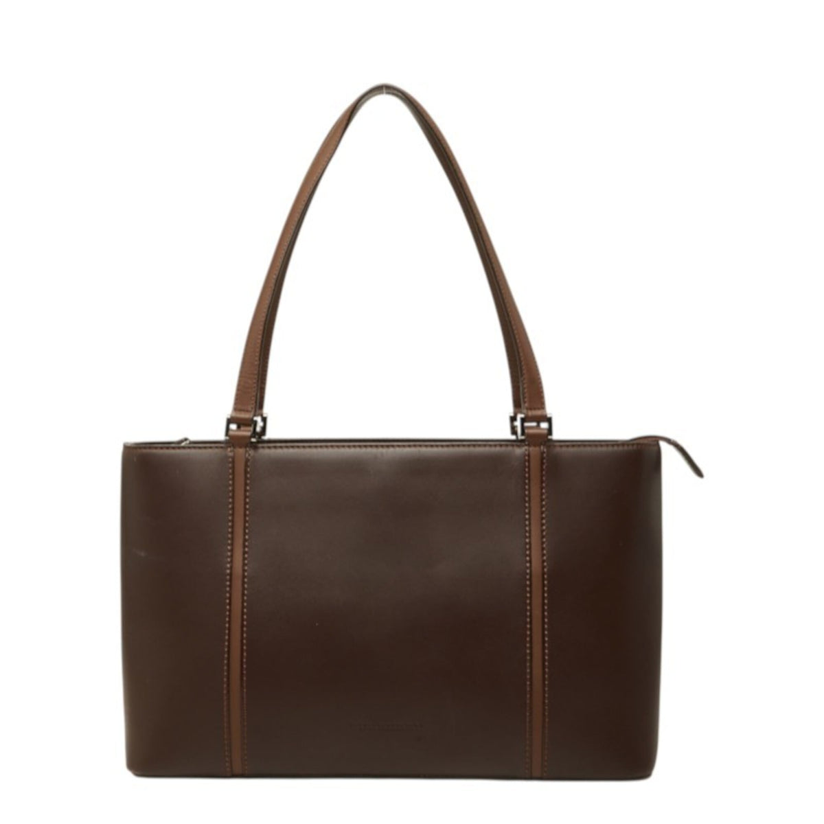 Burberry Brown Leather Handbag Tote Bag (Pre-Owned)