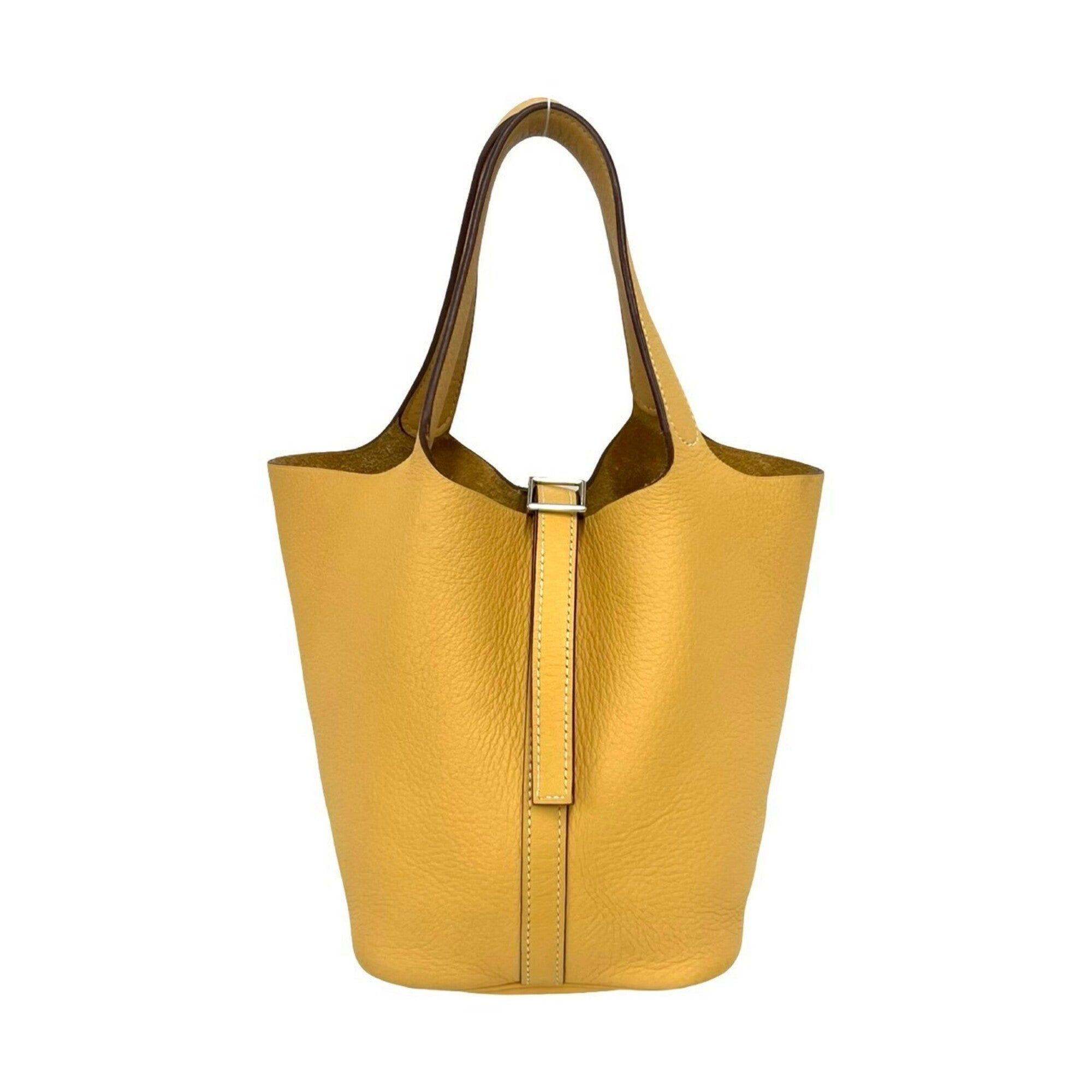 Hermes Yellow Taurillon Clemence Leather Handbag Tote Bag (Pre-Owned)