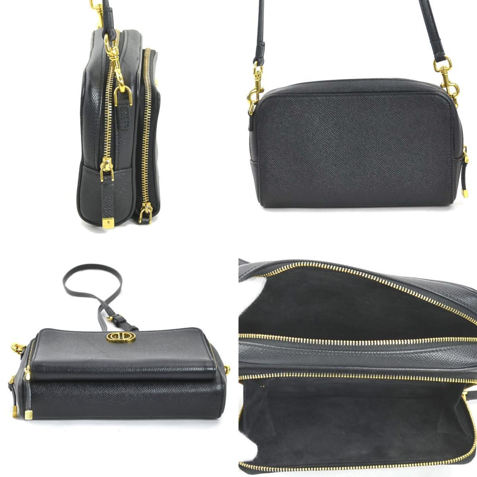 Christian Dior Black Leather Shoulder Bag (Pre-Owned)