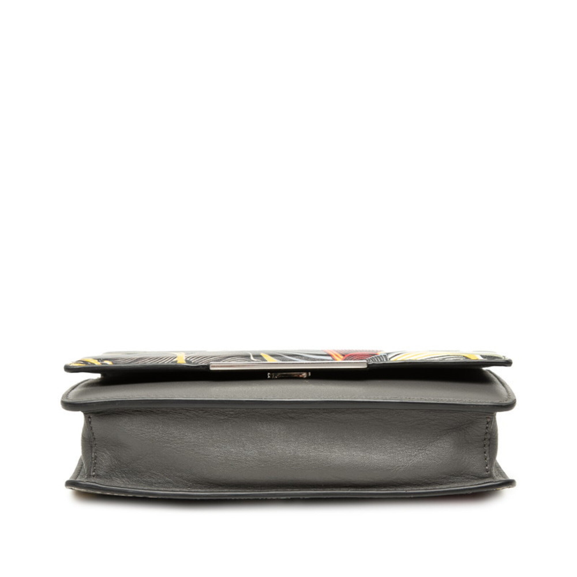 Fendi Black Gray Multi-Color Leather Shoulder Bag (Pre-Owned)