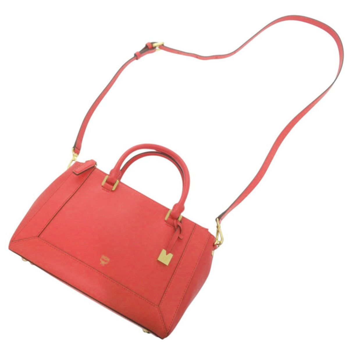 Mcm Red Color Leather Handbag (Pre-Owned)