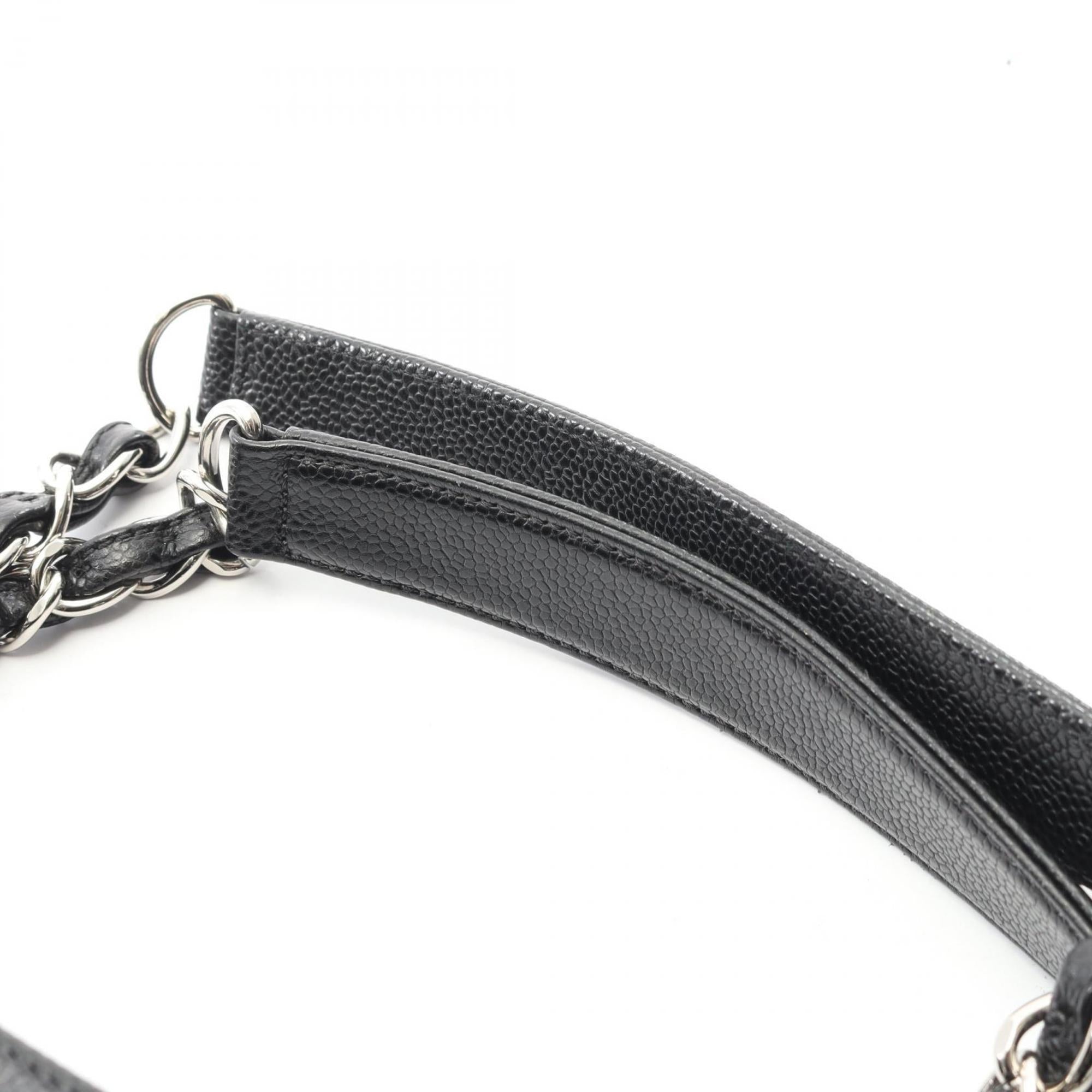 Chanel Black Grained Calfskin Handbag Tote Bag (Pre-Owned)