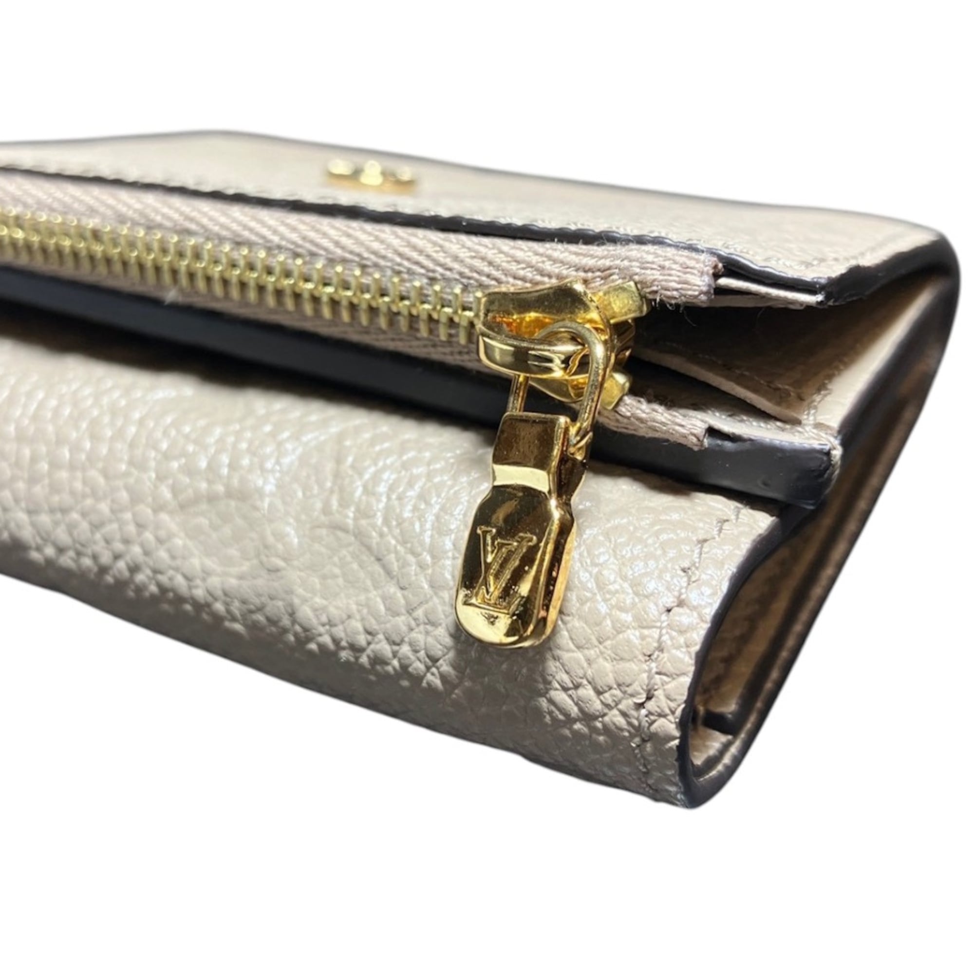 Louis Vuitton Tourterelle Leather Wallet (Tri-Fold) (Pre-Owned)