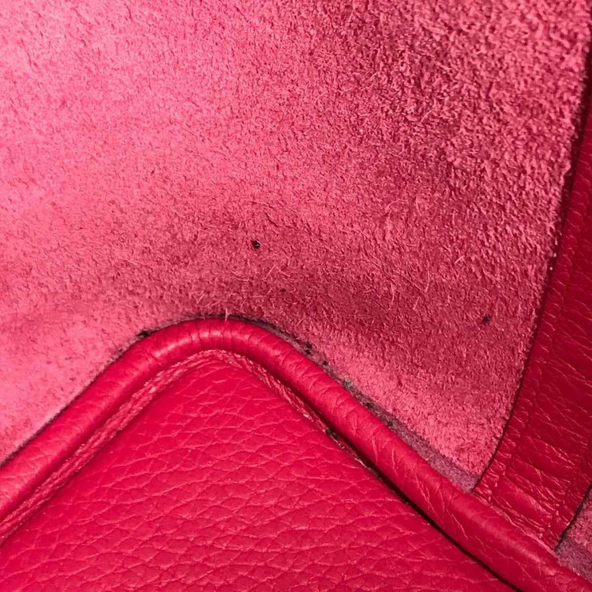 Hermes Pink Red Color Taurillon Clemence Leather Handbag (Pre-Owned)