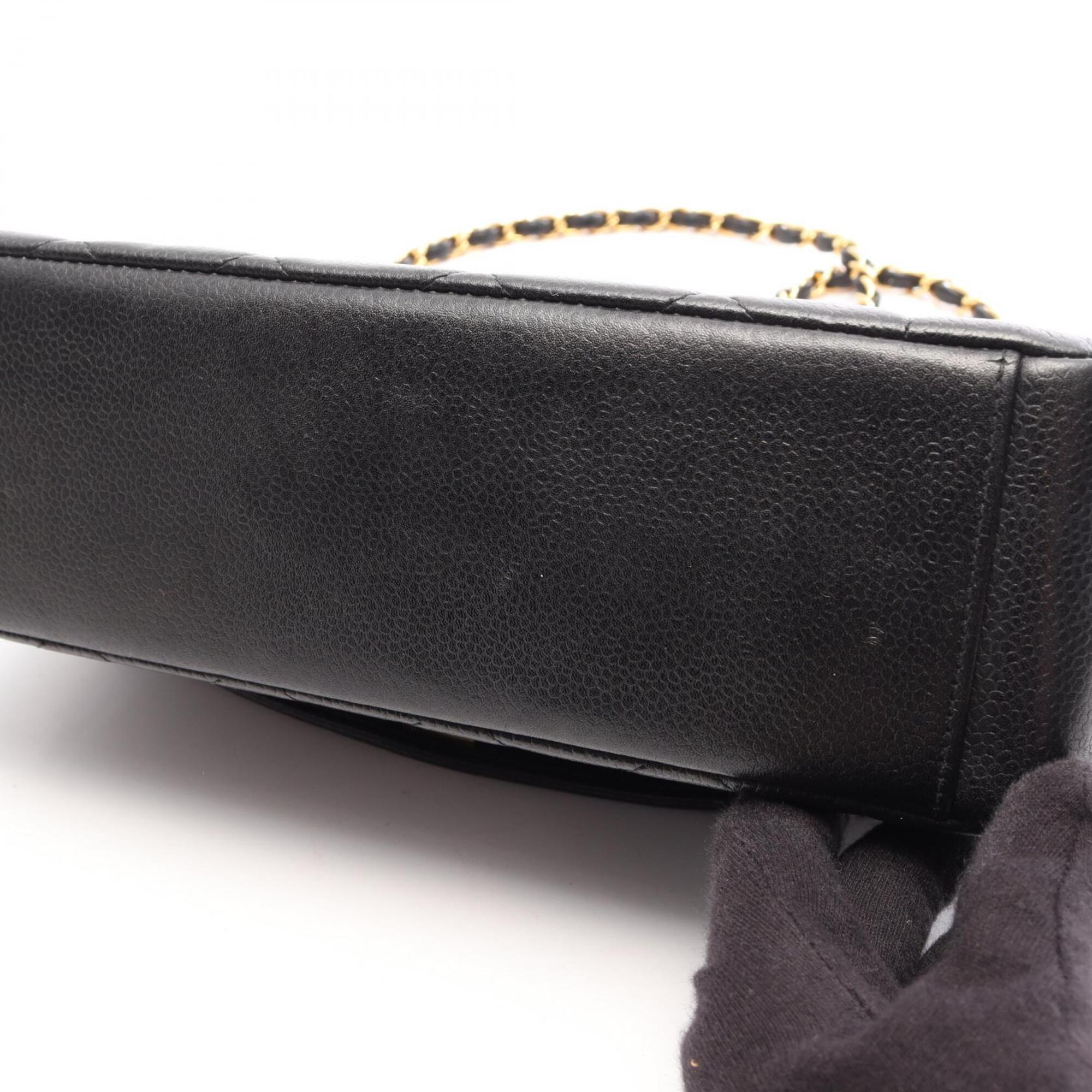 Chanel Black Grained Calfskin Handbag Shoulder Bag (Pre-Owned)