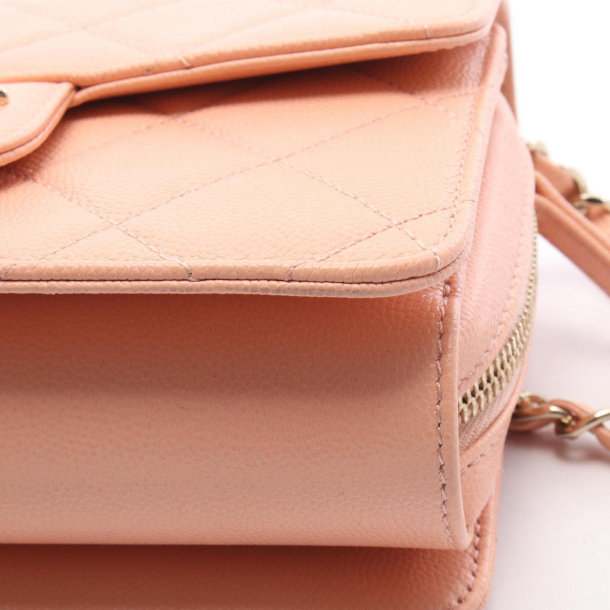 Chanel Pink Grained Calfskin Handbag Shoulder Bag (Pre-Owned)