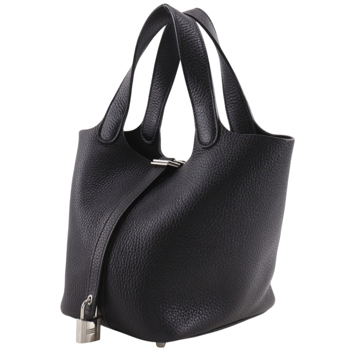 Hermes Picotin Black Taurillon Clemence Leather Handbag (Pre-Owned)