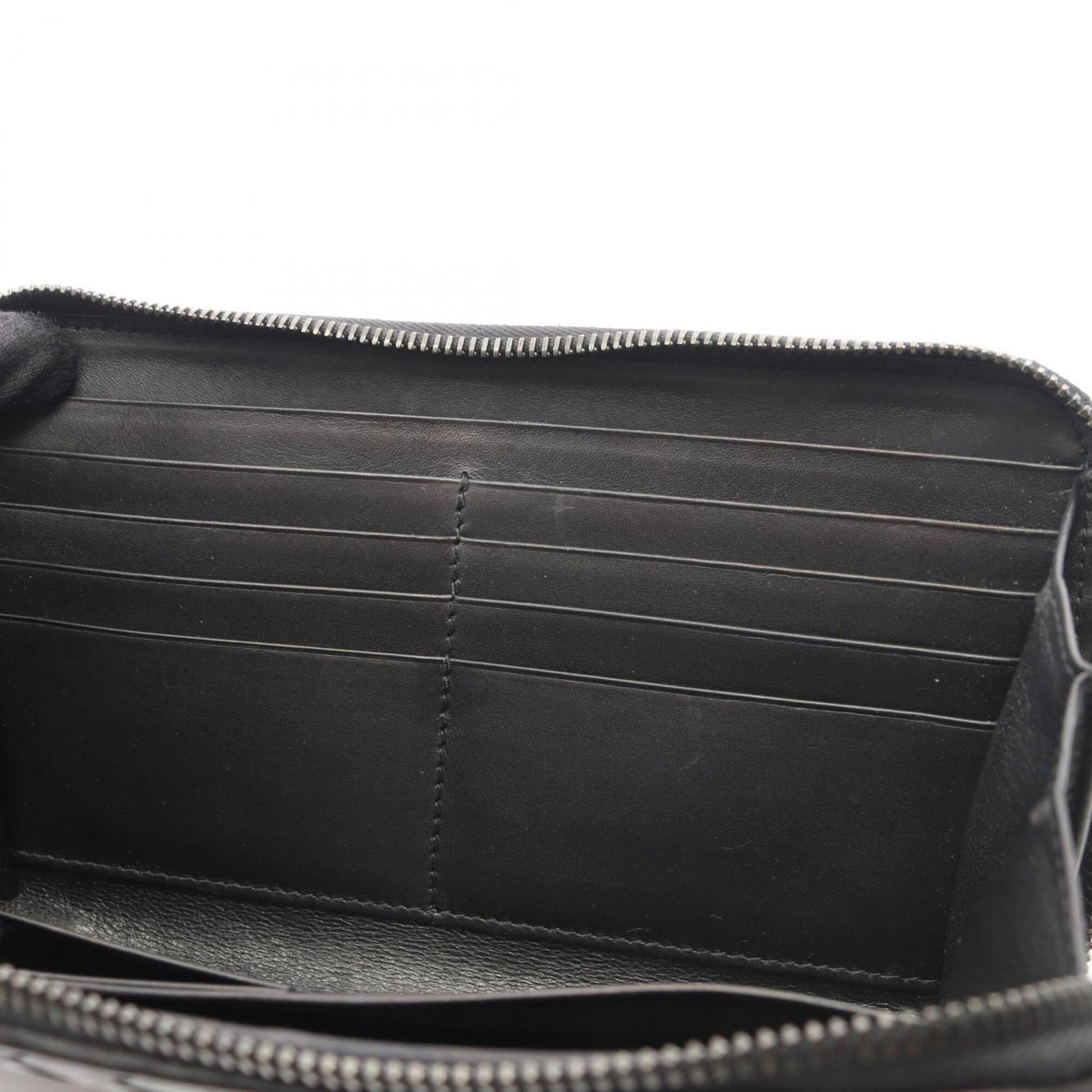 Bottega Veneta Black Leather Long Wallet (Bi-Fold) (Pre-Owned)