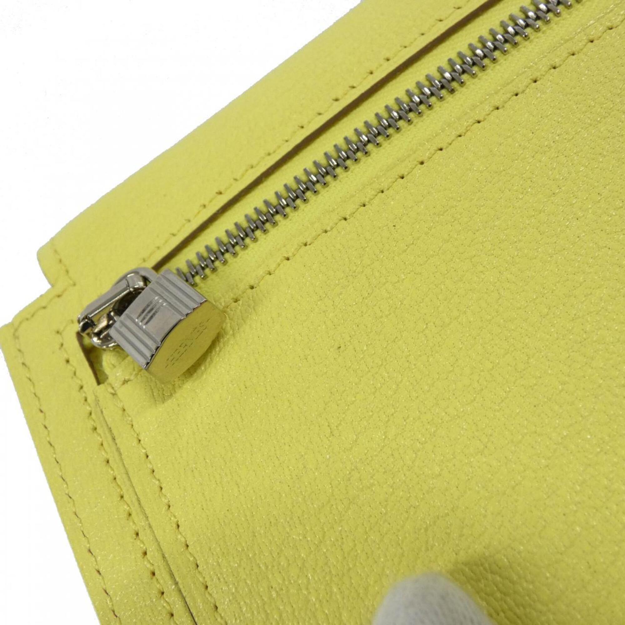 Hermes Yellow Chevre Leather Card Wallet (Pre-Owned)