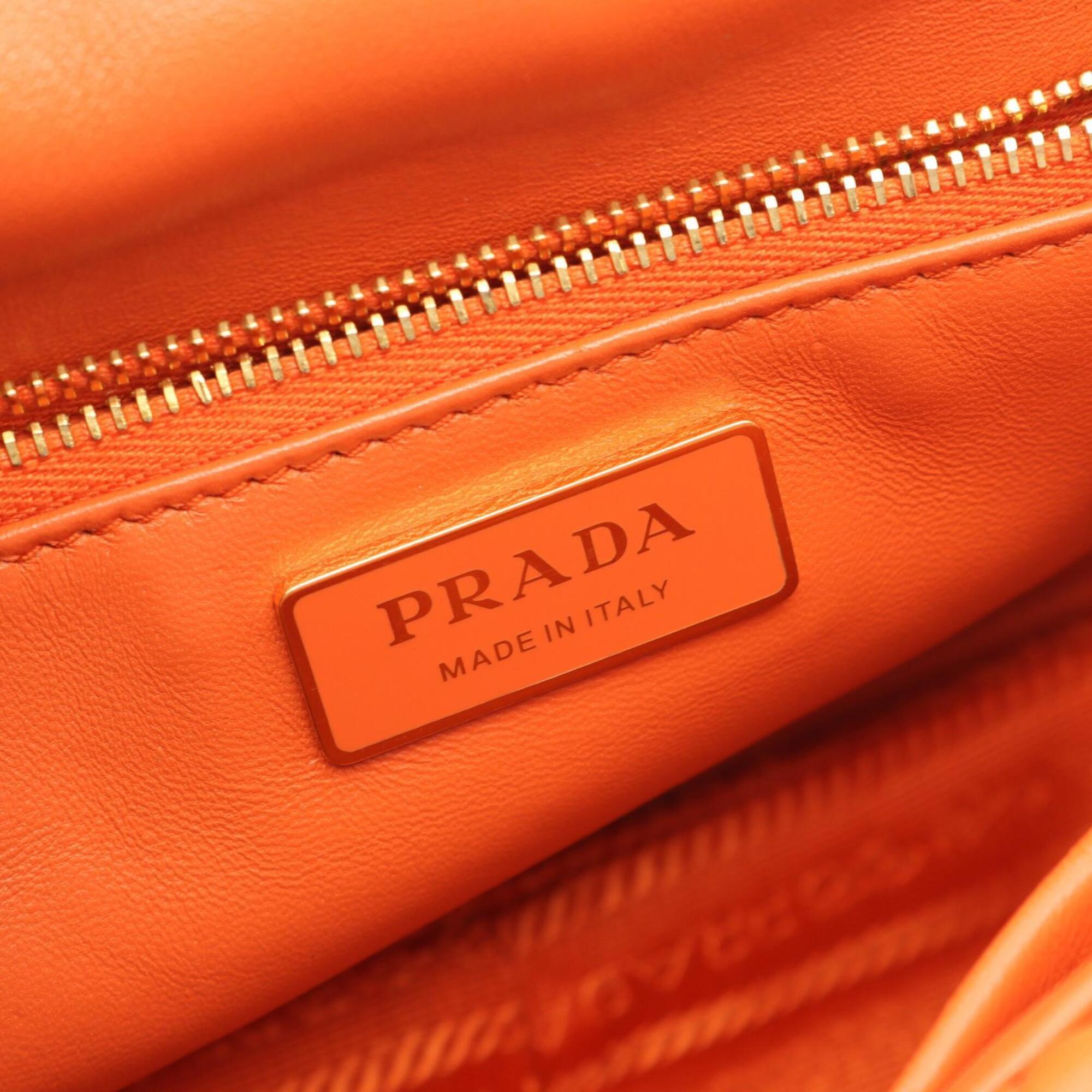 Prada Orange Leather Handbag Shoulder Bag (Pre-Owned)