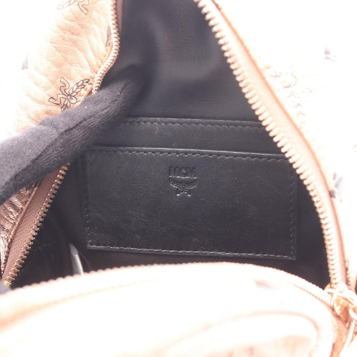 Mcm Gold Coated Canvas Backpack Handbag (Pre-Owned)