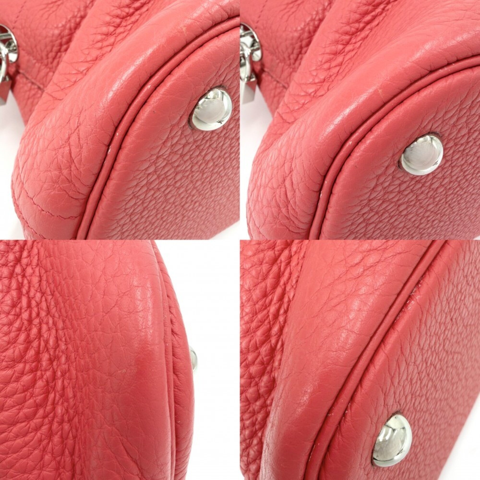 Hermes Red Color Leather Handbag Shoulder Bag (Pre-Owned)