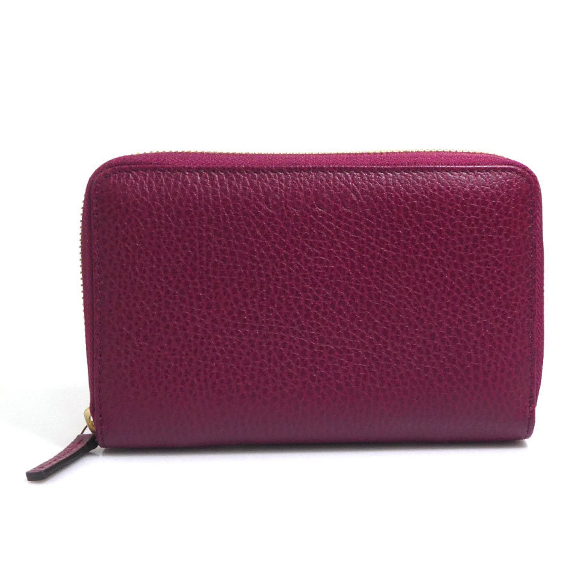 Gucci Red Color Wine Leather Wallet (Bi-Fold) (Pre-Owned)