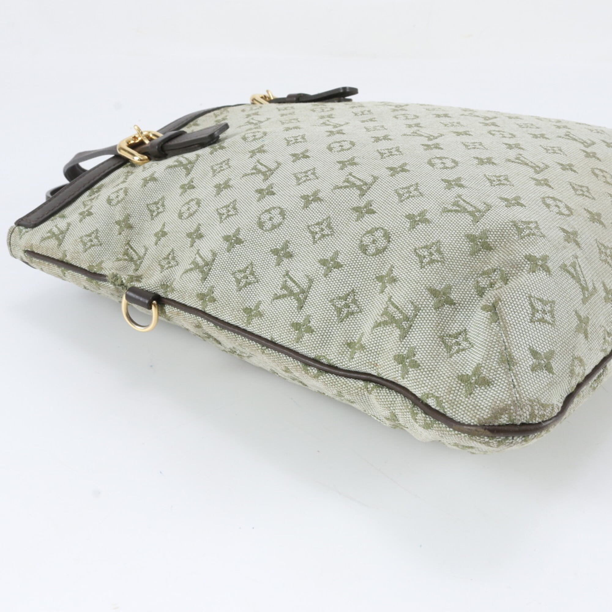 Louis Vuitton Khaki Monogram Leather Canvas Handbag Tote Bag (Pre-Owned)