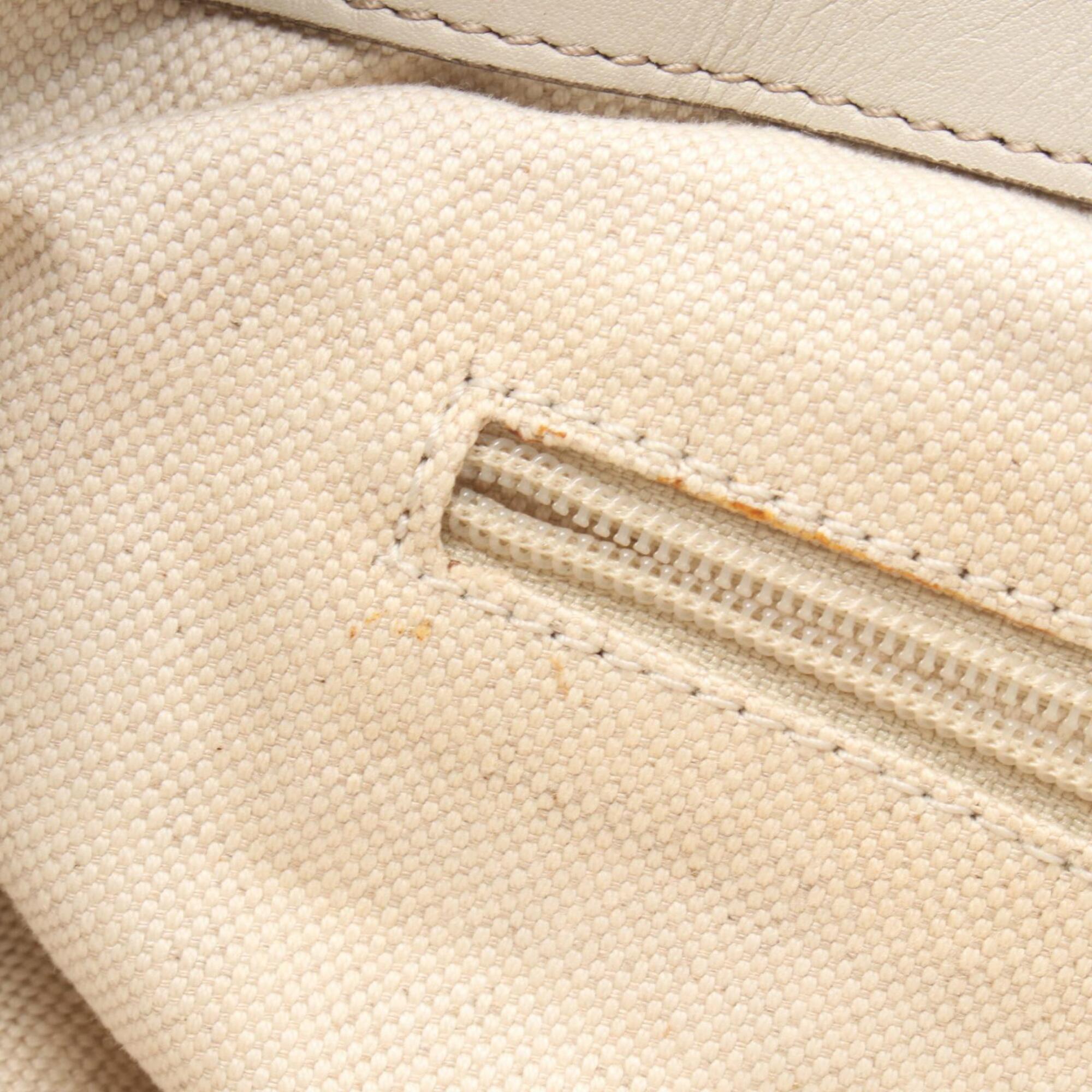 Gucci Beige Leather Handbag Tote Bag (Pre-Owned)