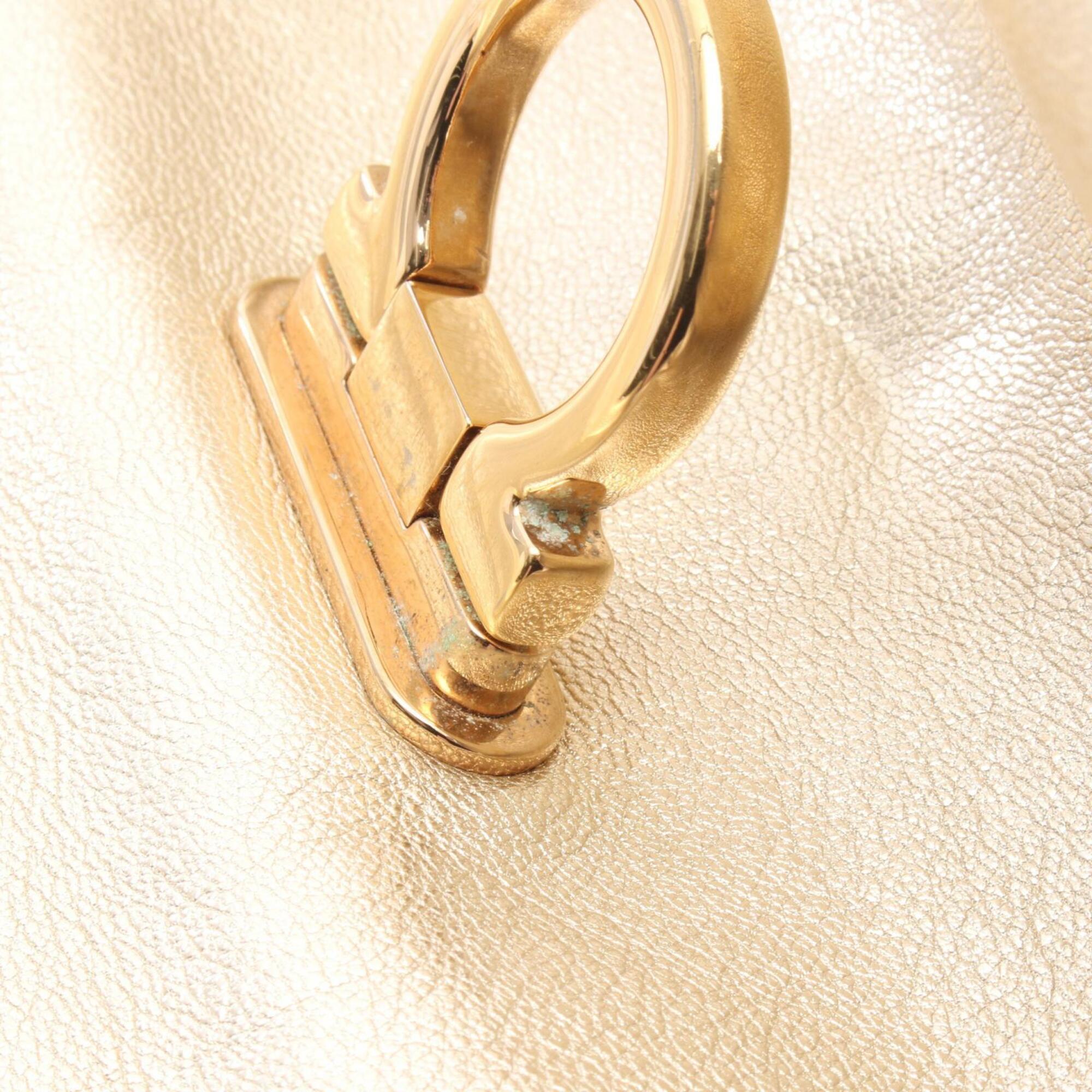 Salvatore Ferragamo Gold Leather Handbag (Pre-Owned)