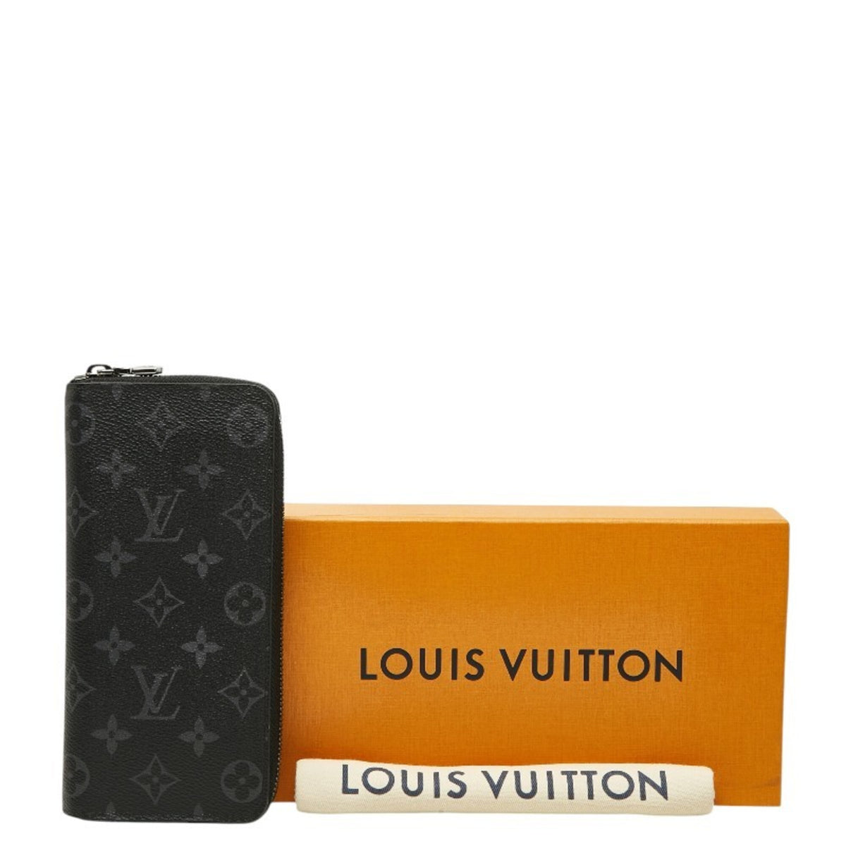 Louis Vuitton Black Gray Pvc Leather Long Wallet (Bi-Fold) (Pre-Owned)