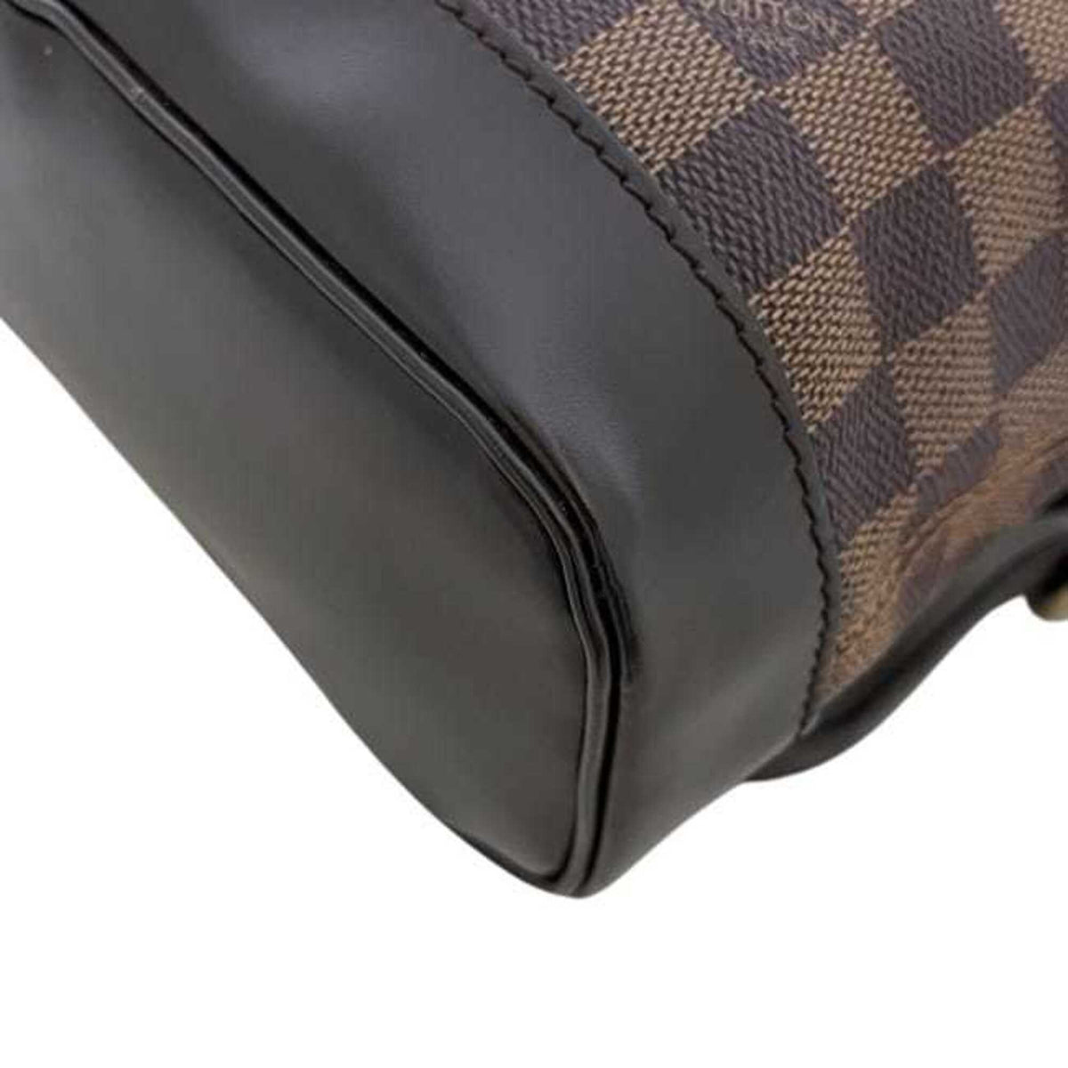Louis Vuitton Brown Damier Canvas Leather Backpack (Pre-Owned)