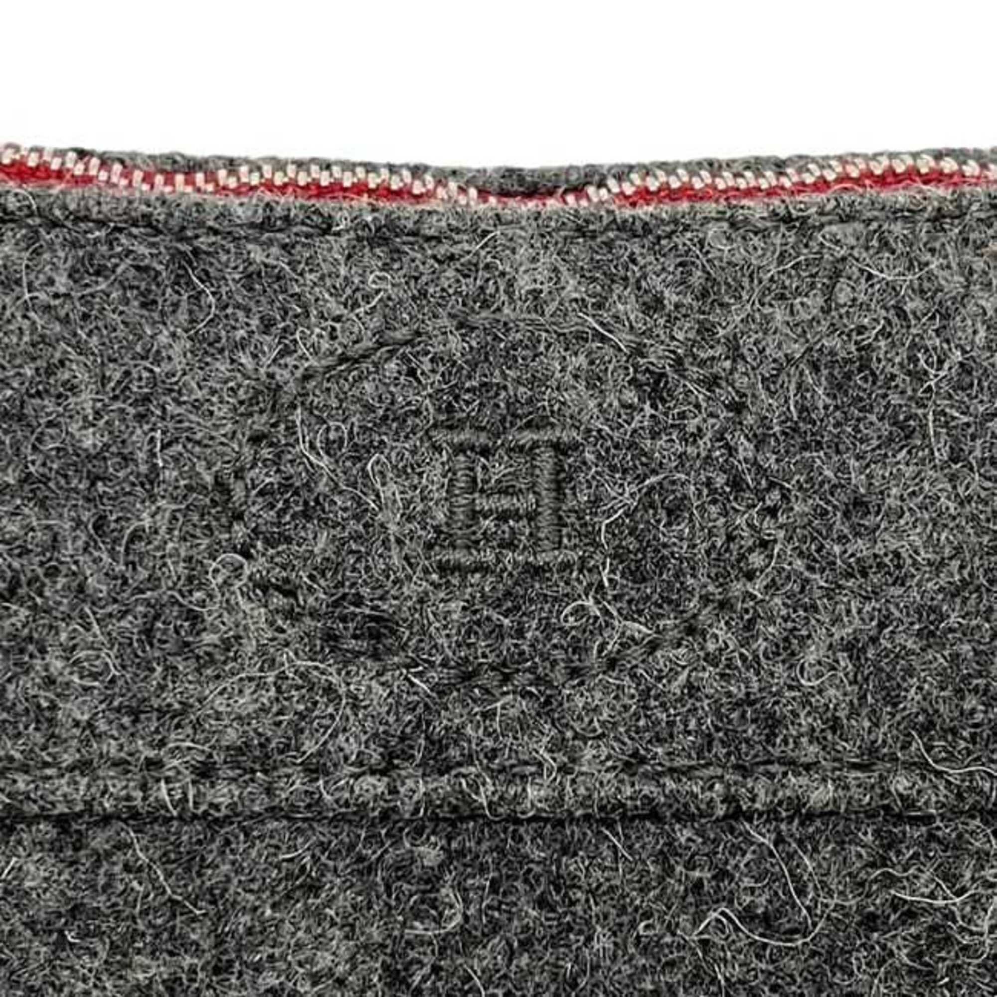 Hermes Bolide Gray Wool Pouch (Pre-Owned)