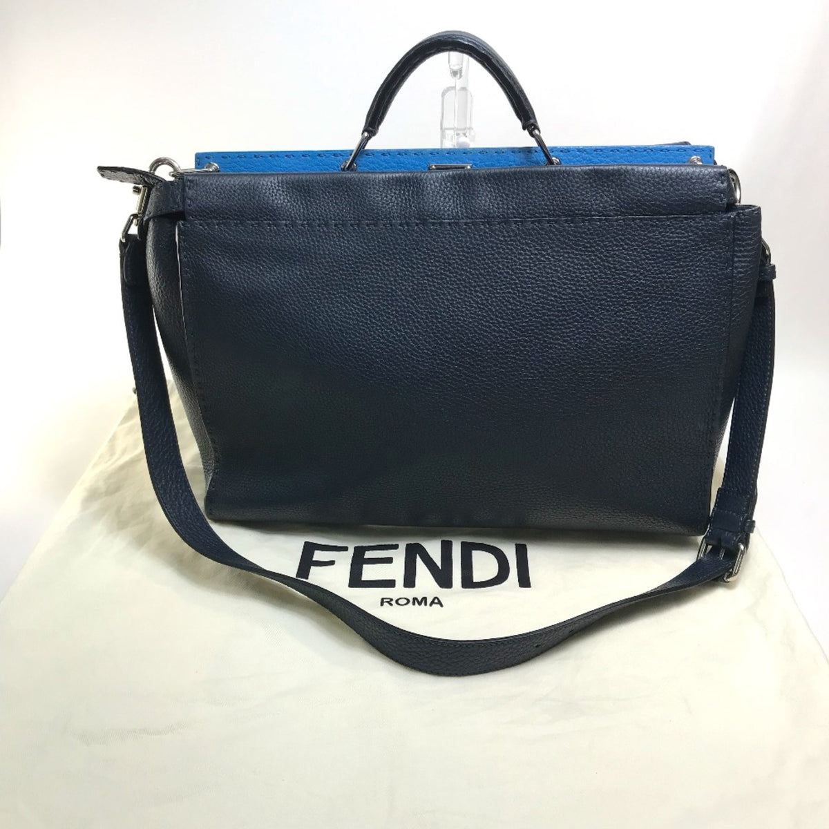 Fendi Navy Leather Briefcase (Pre-Owned)