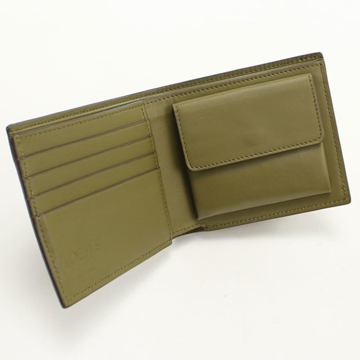 Loewe Khaki Leather Wallet (Bi-Fold) (Pre-Owned)