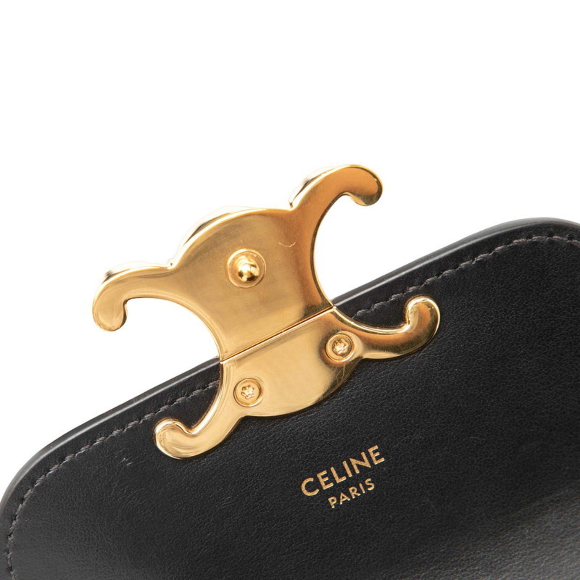 Celine Black Leather Pochette Shoulder Bag (Pre-Owned)
