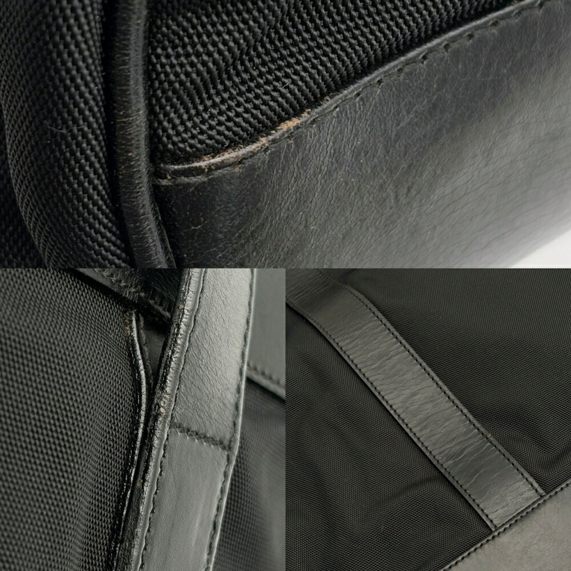 Gucci Black Nylon Leather Tote Bag (Pre-Owned)
