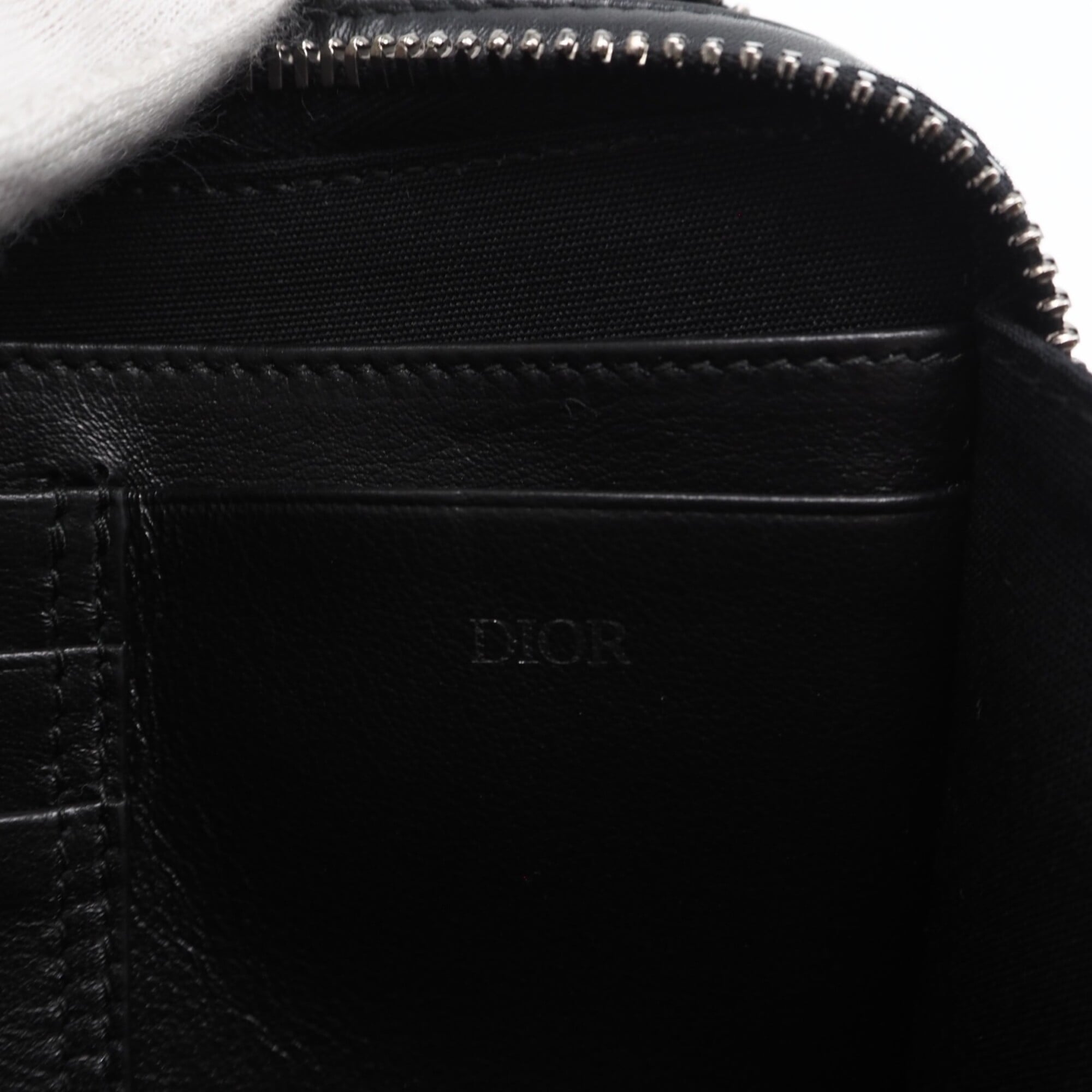 Christian Dior Black Gray Coated Canvas Leather Shoulder Bag (Pre-Owned)