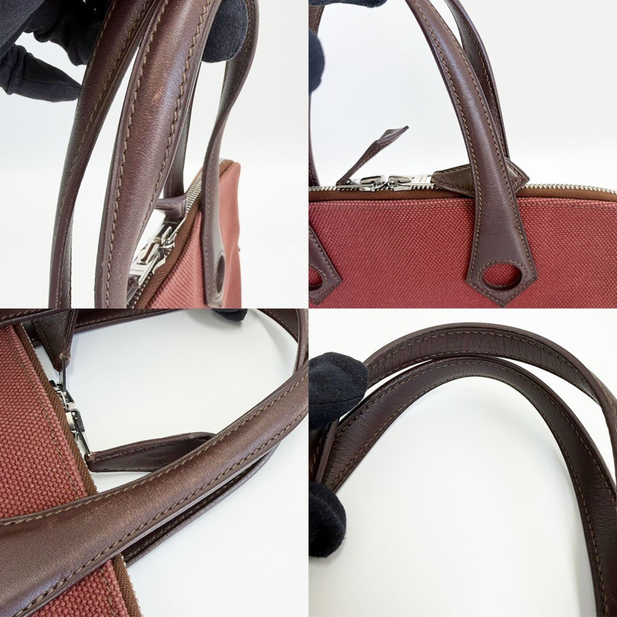Hermes Brown Toile H Handbag (Pre-Owned)