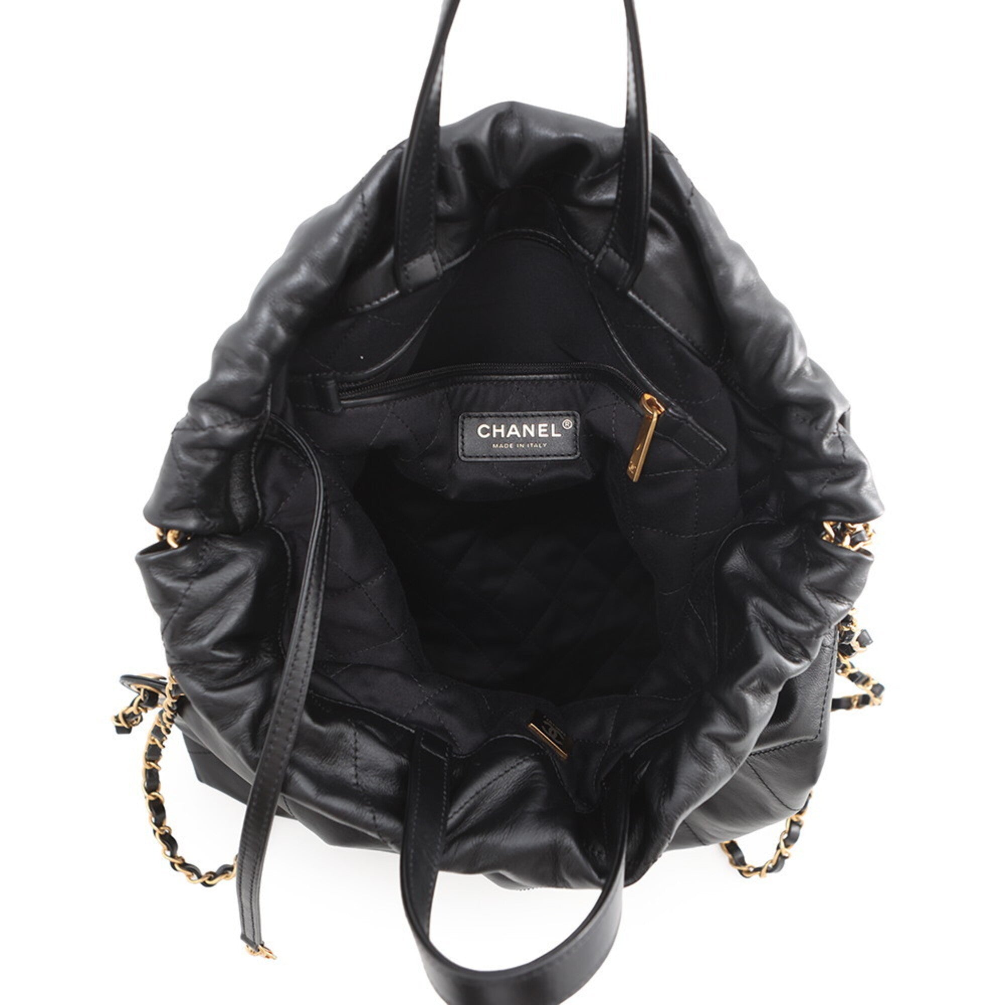 Chanel Black Leather Handbag (Pre-Owned)