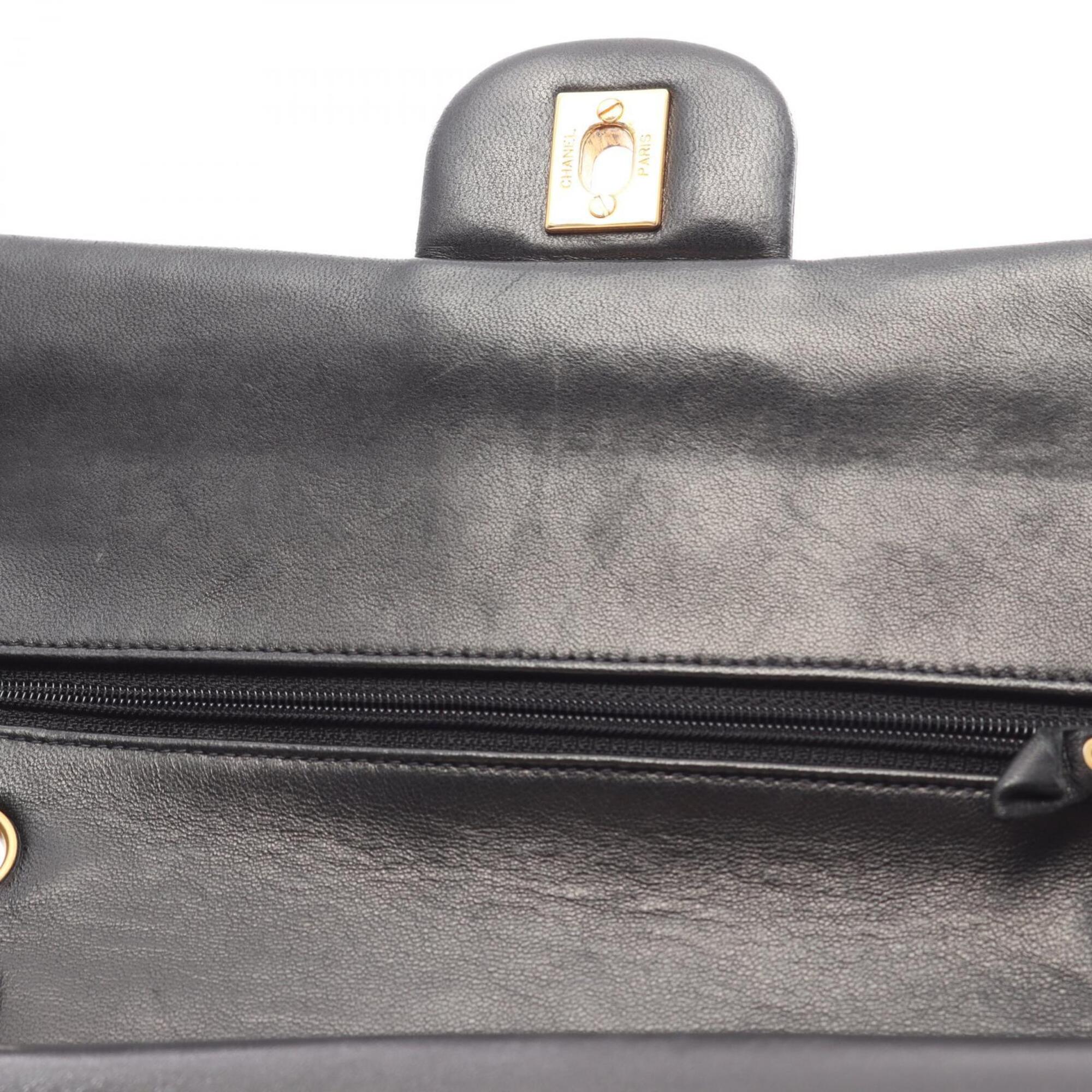 Chanel Black Leather Handbag Shoulder Bag (Pre-Owned)