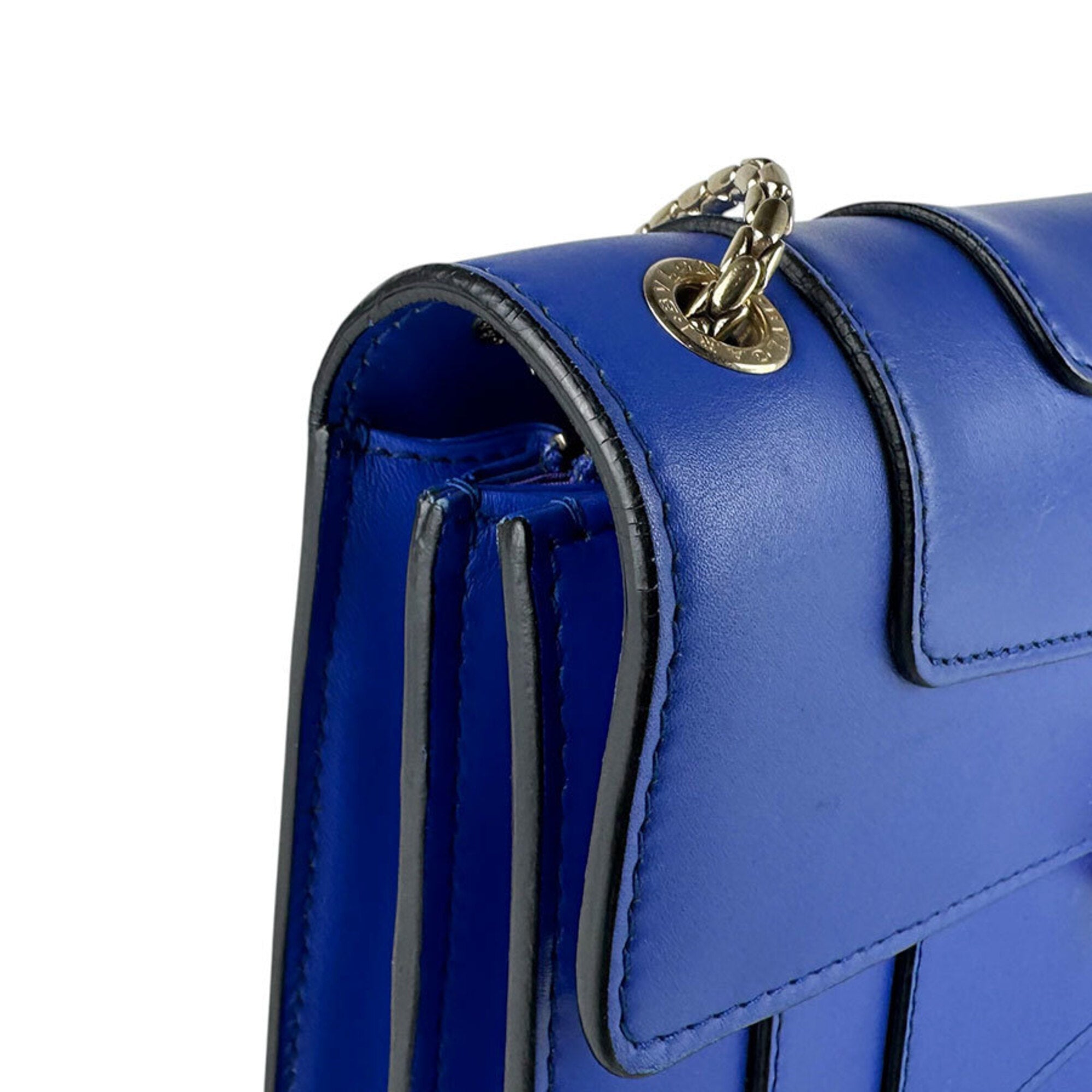 Bvlgari Blue Leather Shoulder Bag (Pre-Owned)