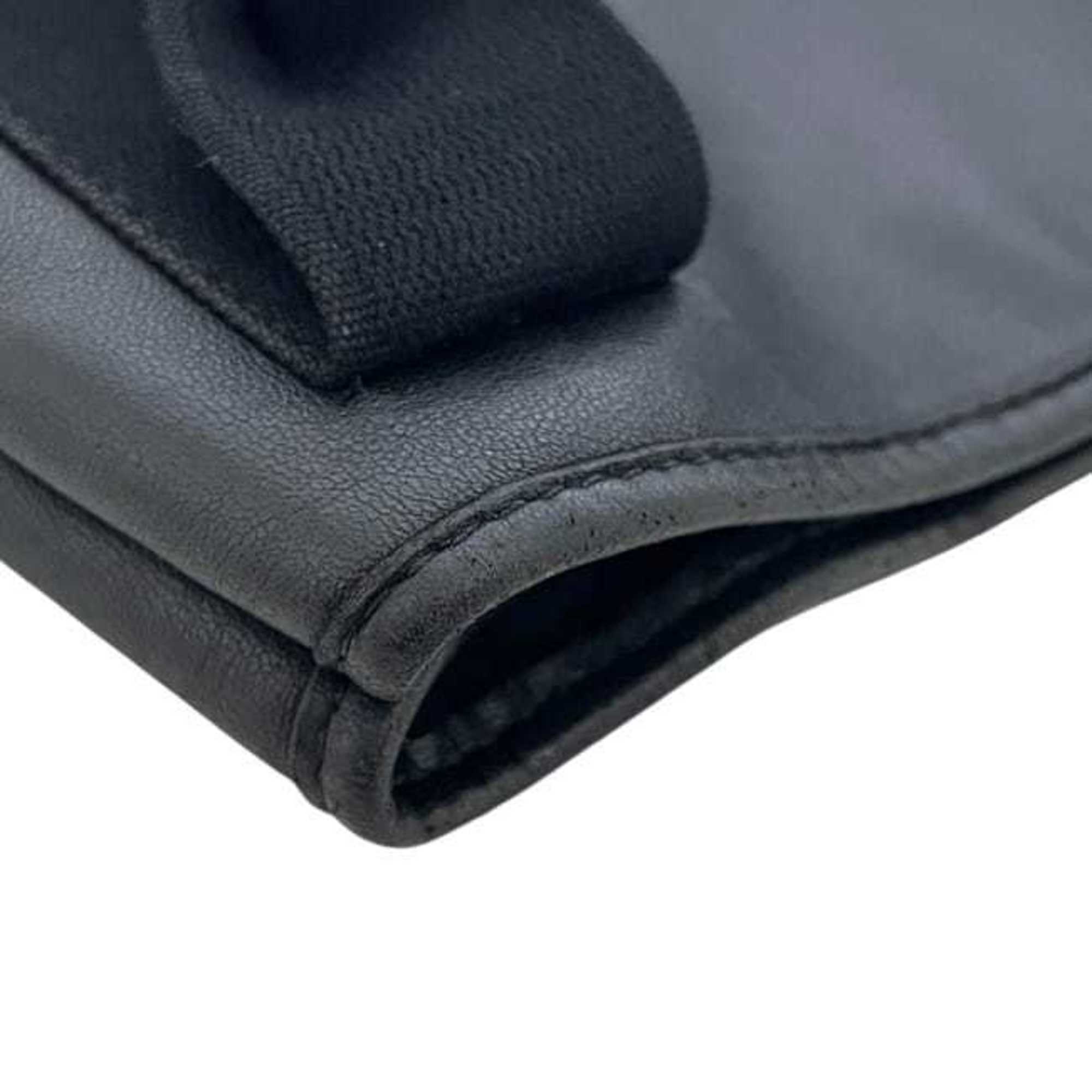 Balenciaga Black Leather Handbag Pouch Shoulder Bag Tote Bag (Pre-Owned)