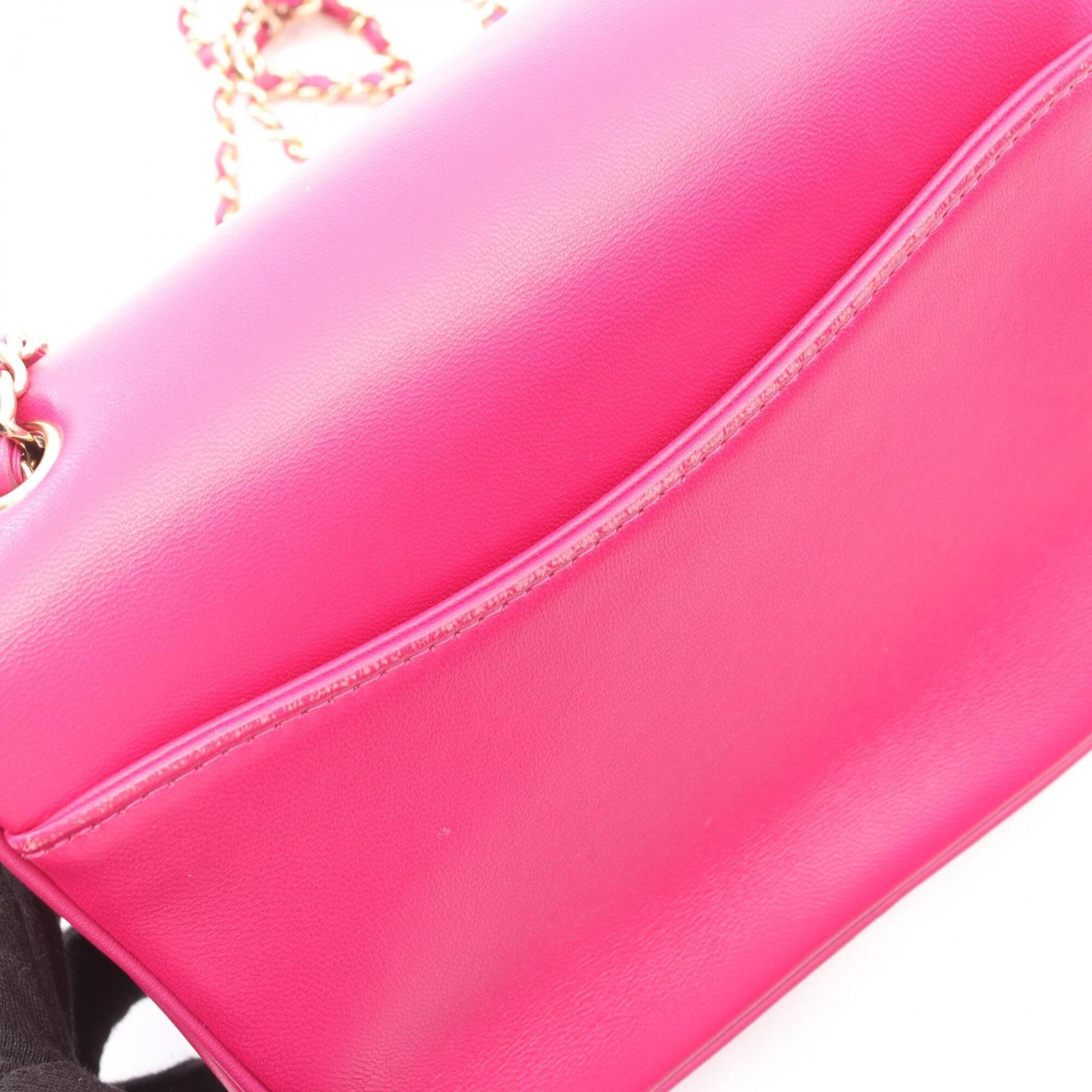 Chanel Pink Leather Handbag Shoulder Bag (Pre-Owned)