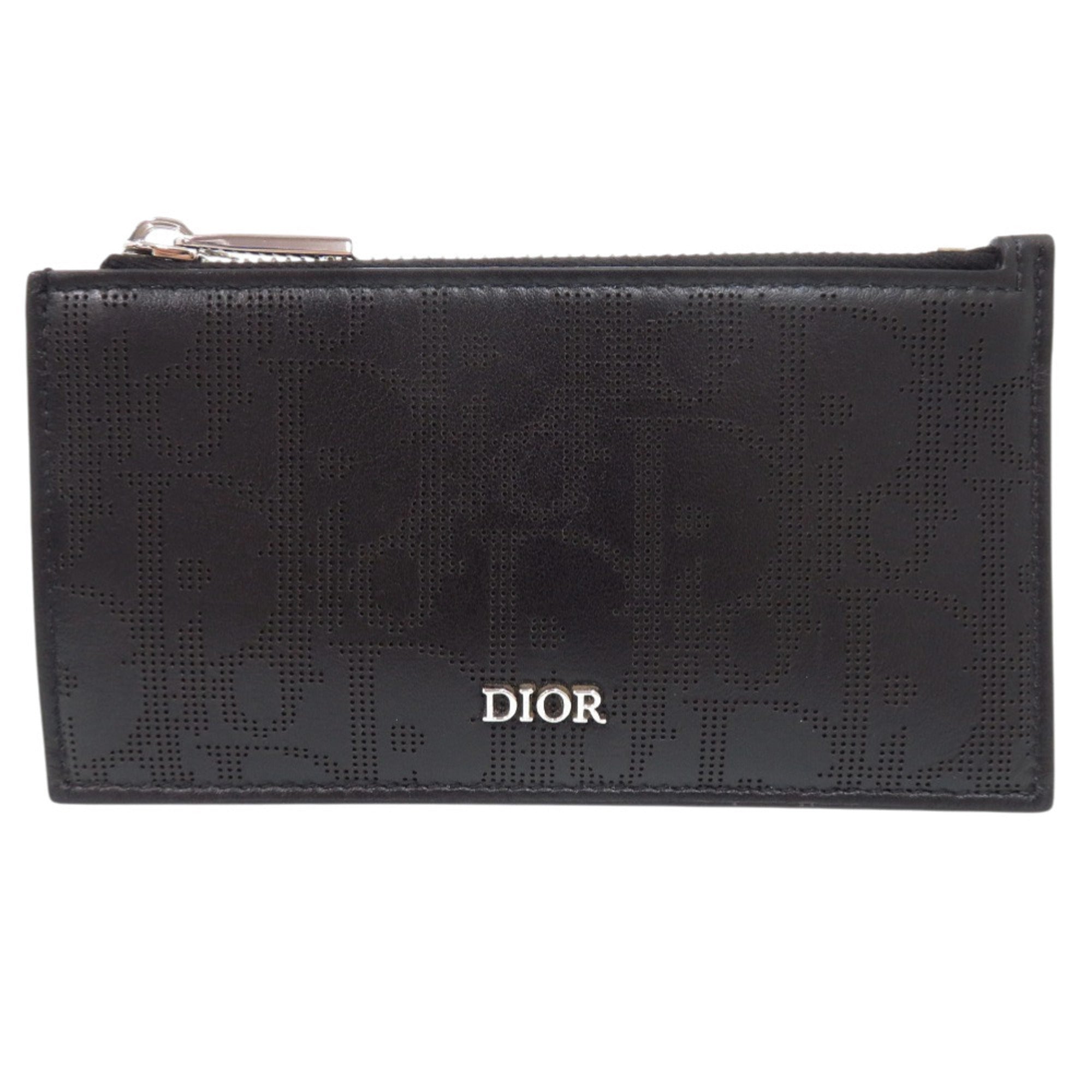 Christian Dior Black Leather Coin Purse/Coin Case (Pre-Owned)