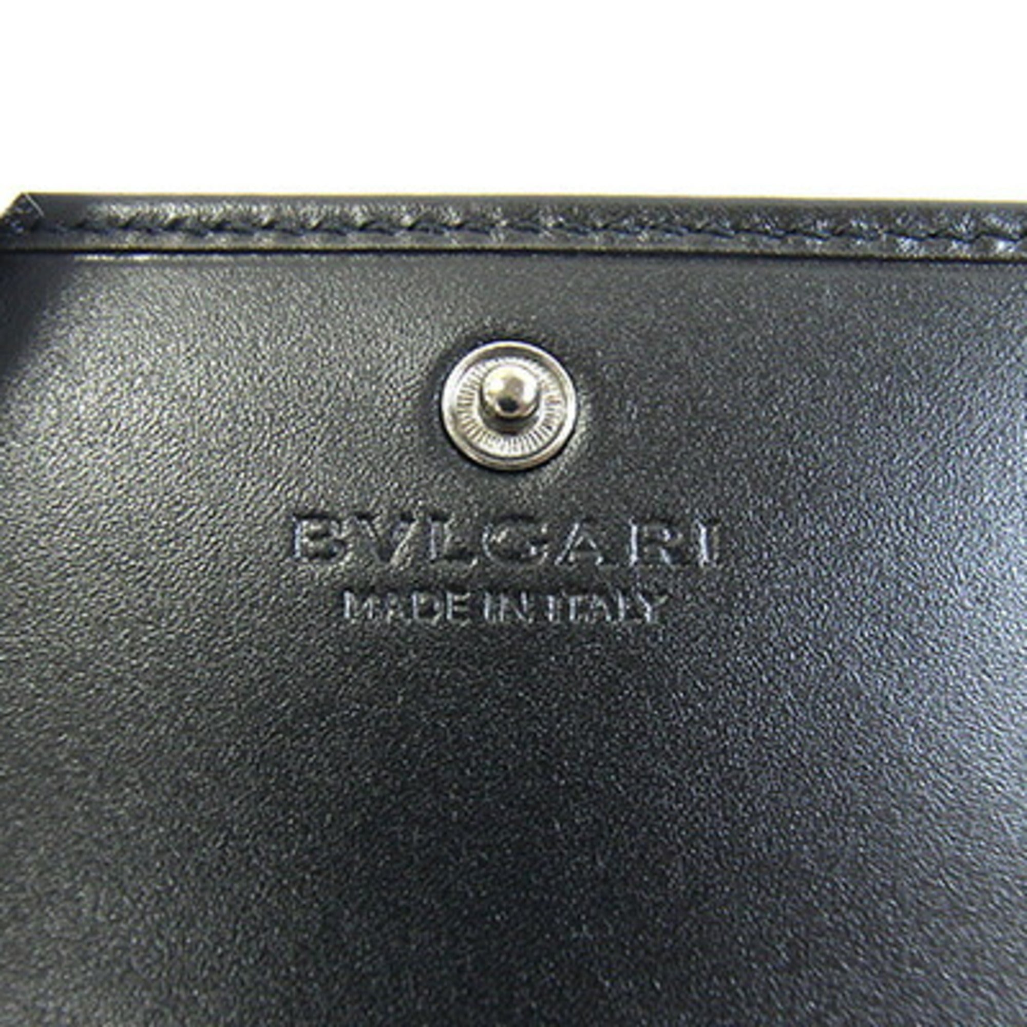 Bvlgari Black Leather Coin Purse/Coin Case (Pre-Owned)