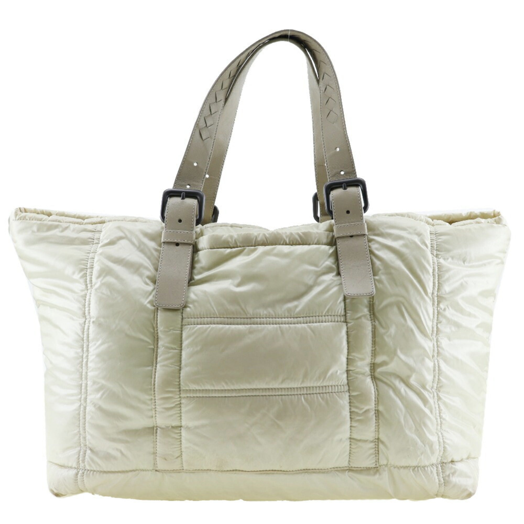 Bottega Veneta Intrecciato Beige Nylon Tote Bag (Pre-Owned)