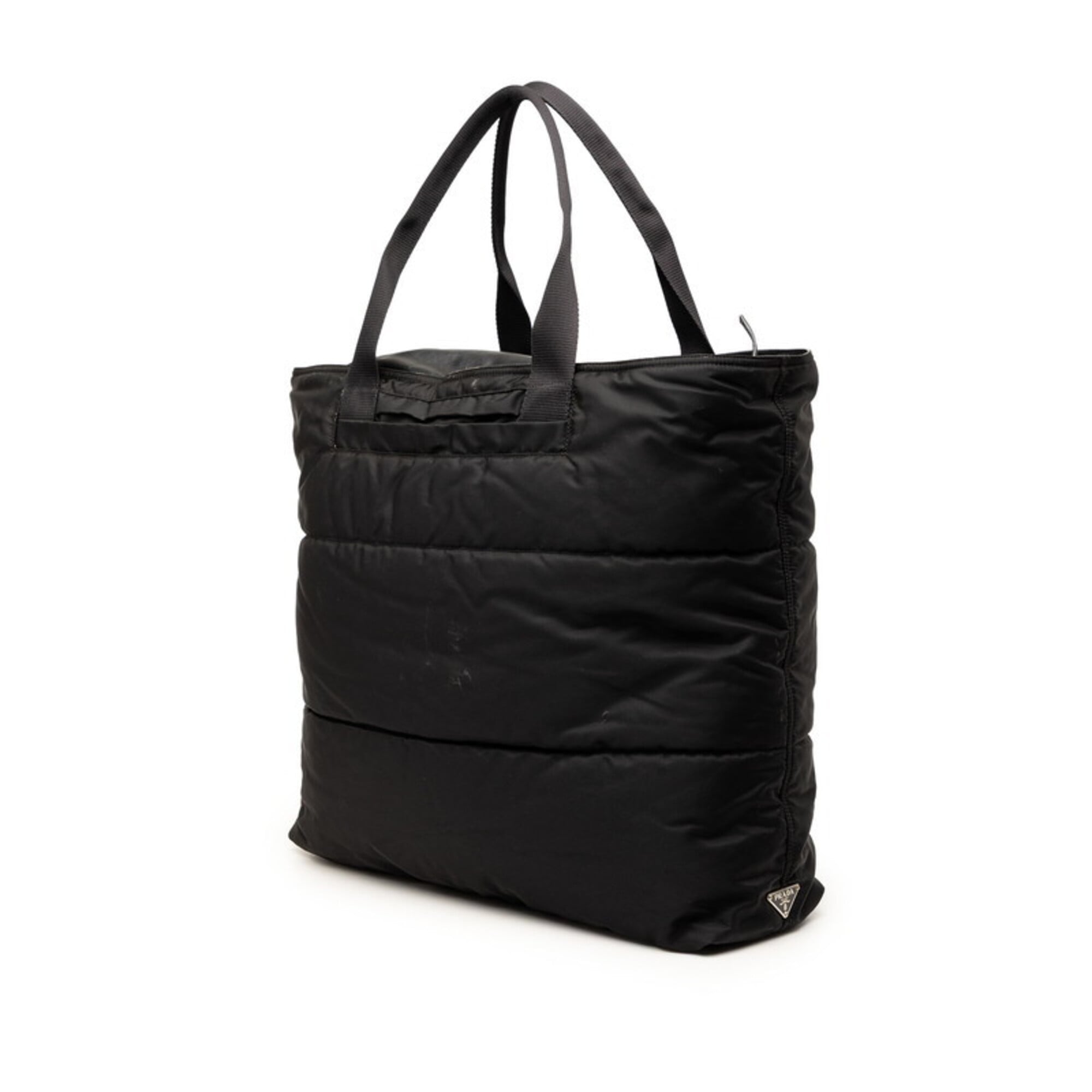 Prada Black Nylon Leather Boston Bag (Pre-Owned)
