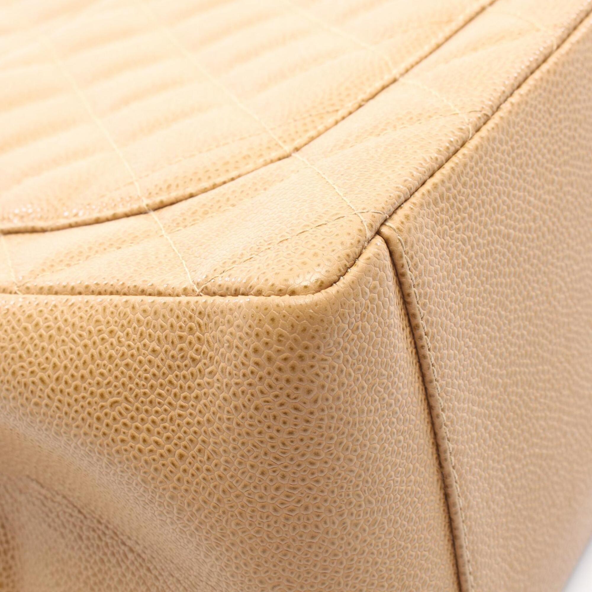 Chanel Brown Grained Calfskin Handbag Tote Bag (Pre-Owned)