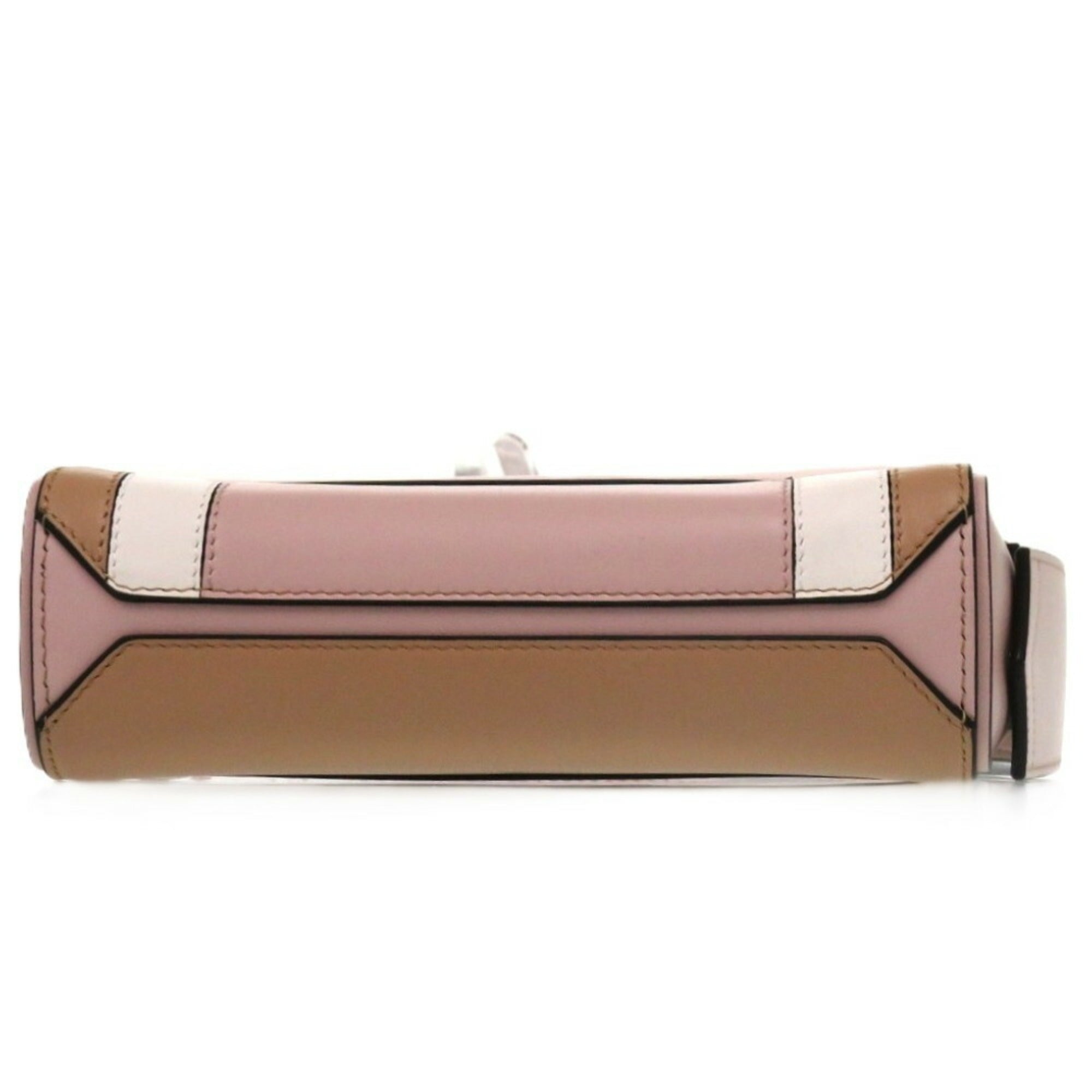 Givenchy Brown Pink White Leather Shoulder Bag (Pre-Owned)