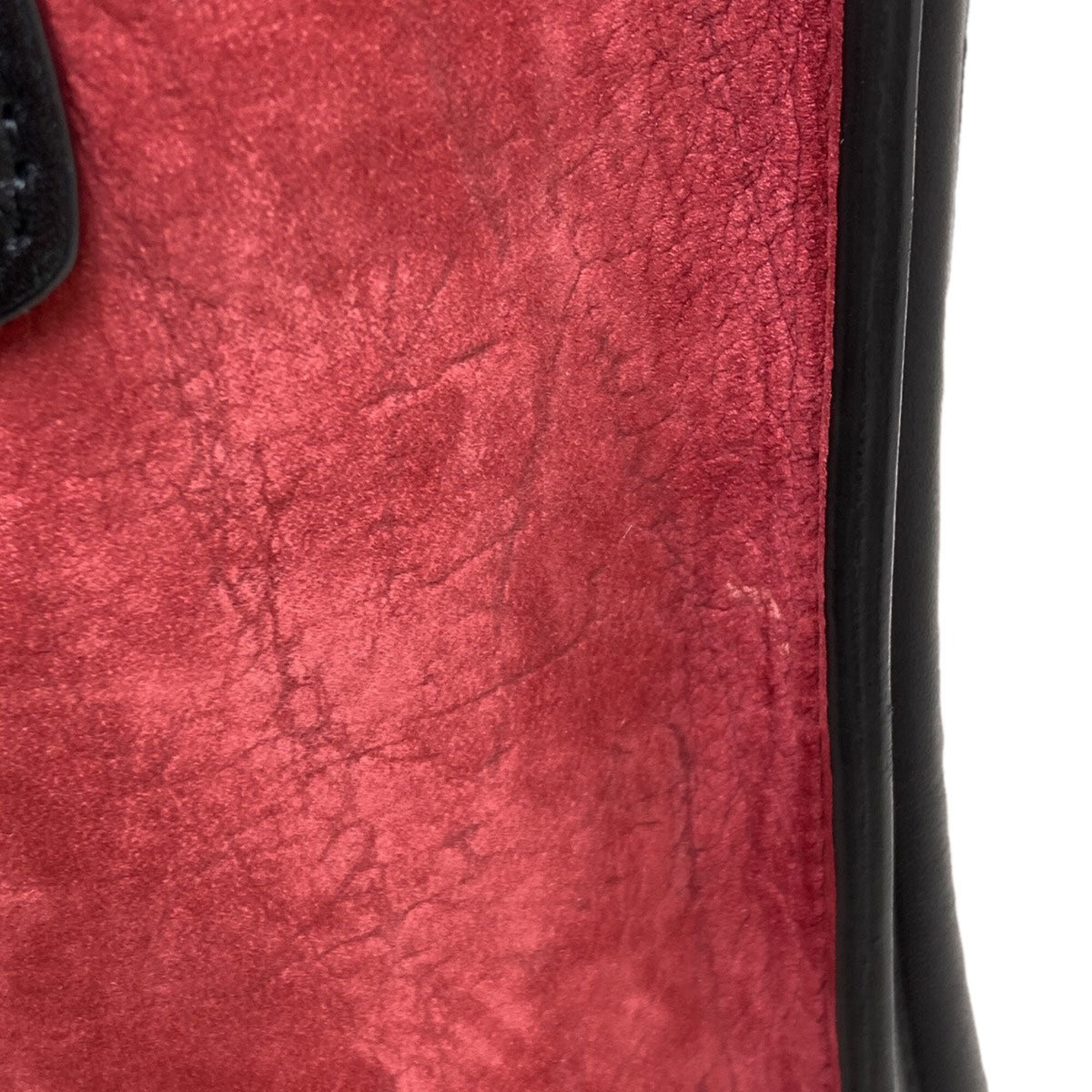 Celine Black Gray Red Color Leather Handbag (Pre-Owned)