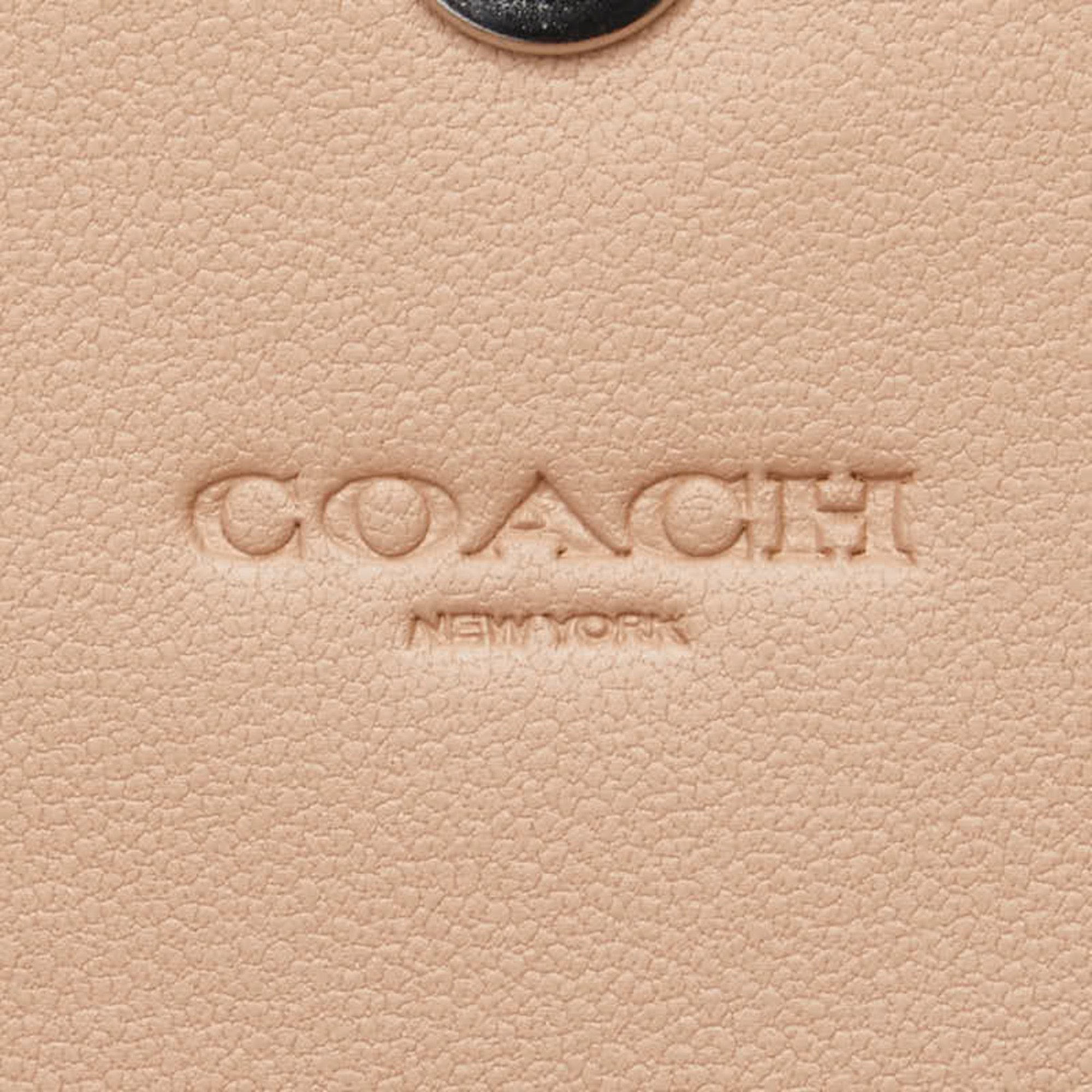 Coach Beige Leather Wallet (Tri-Fold) (Pre-Owned)