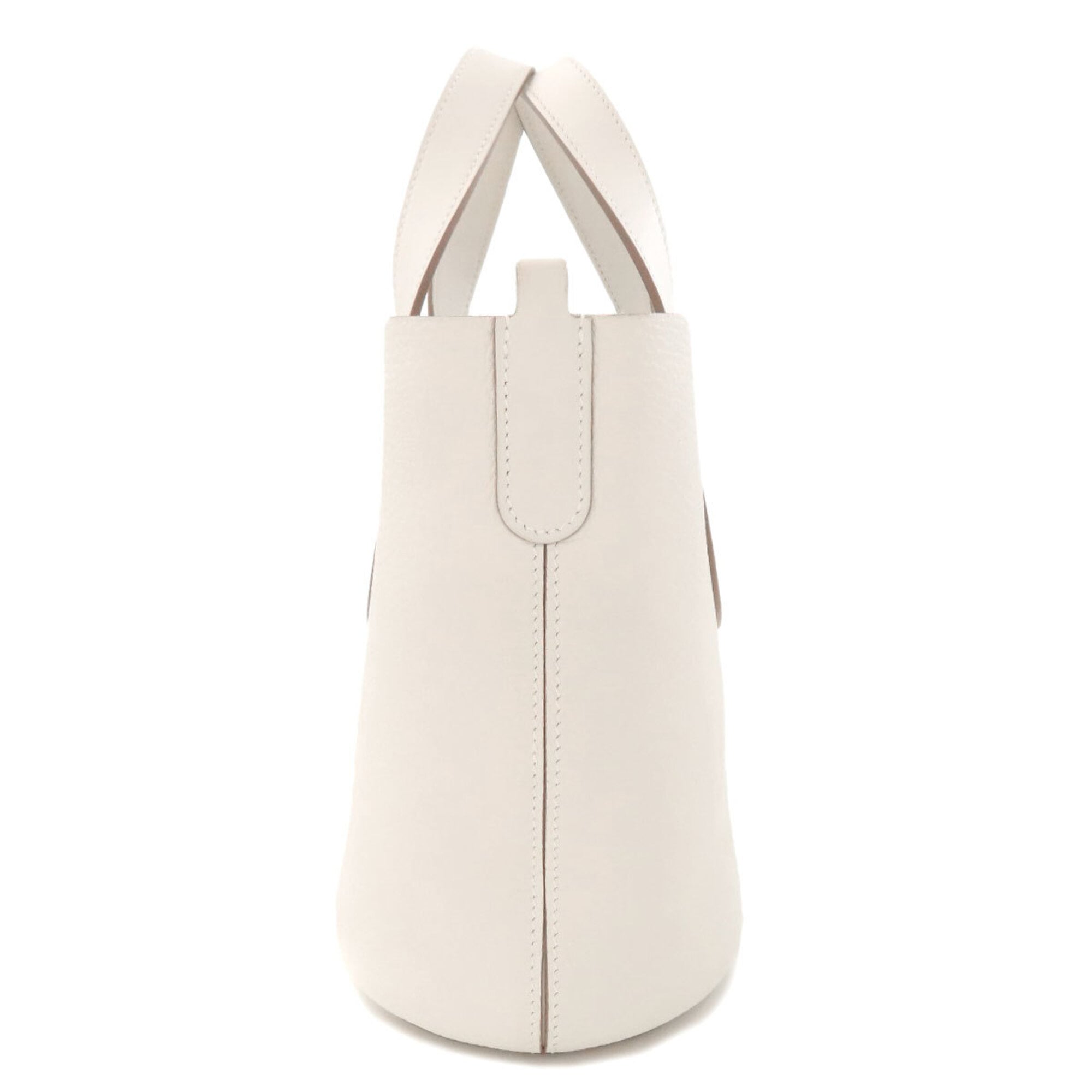 Hermes White Taurillon Clemence Leather Handbag (Pre-Owned)